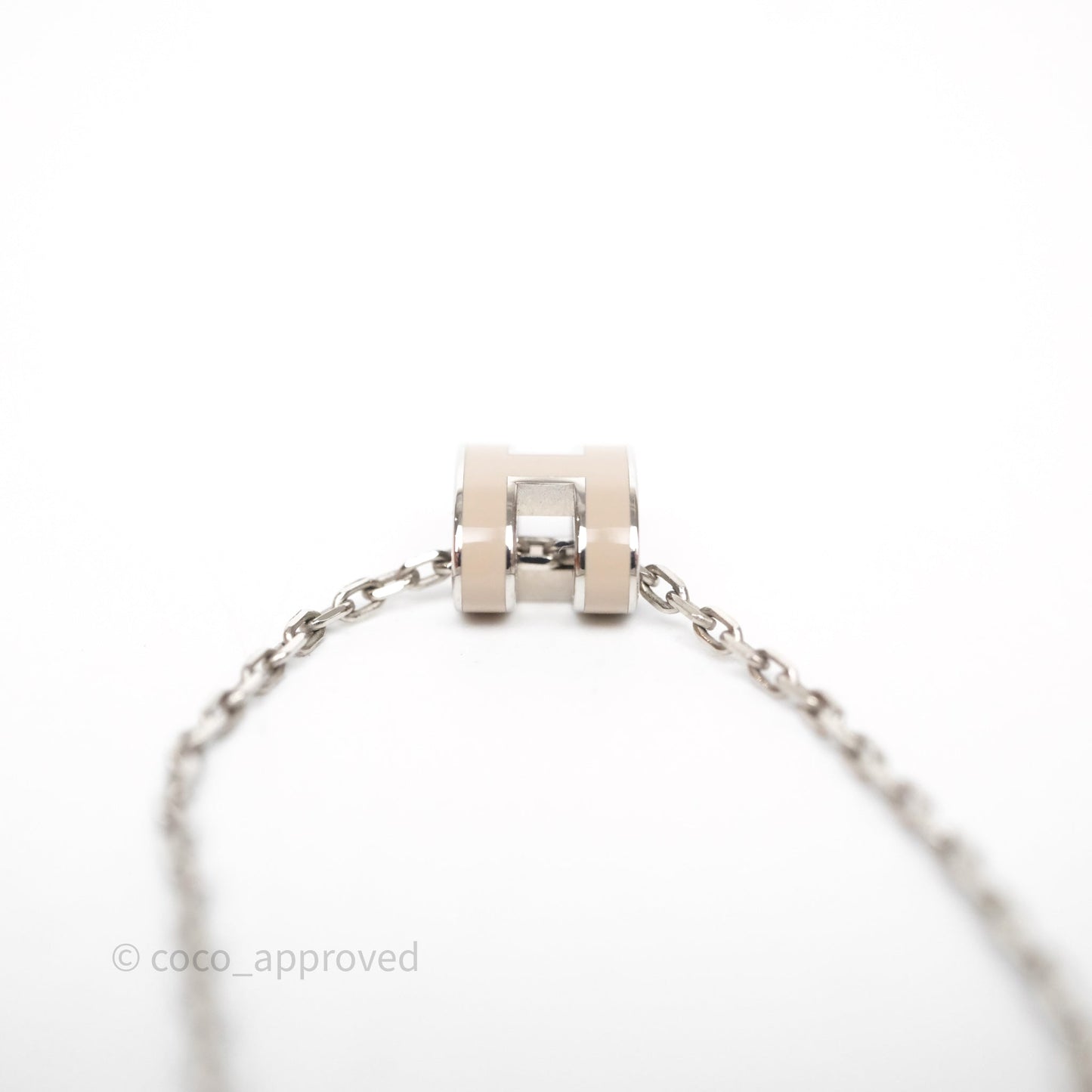 Hermès Mini Pop H Pendant Necklace Marron Glace Palladium Hardware