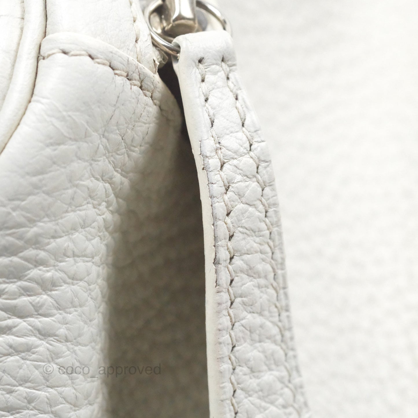Hermès Lindy 30 White Clemence Palladium Hardware