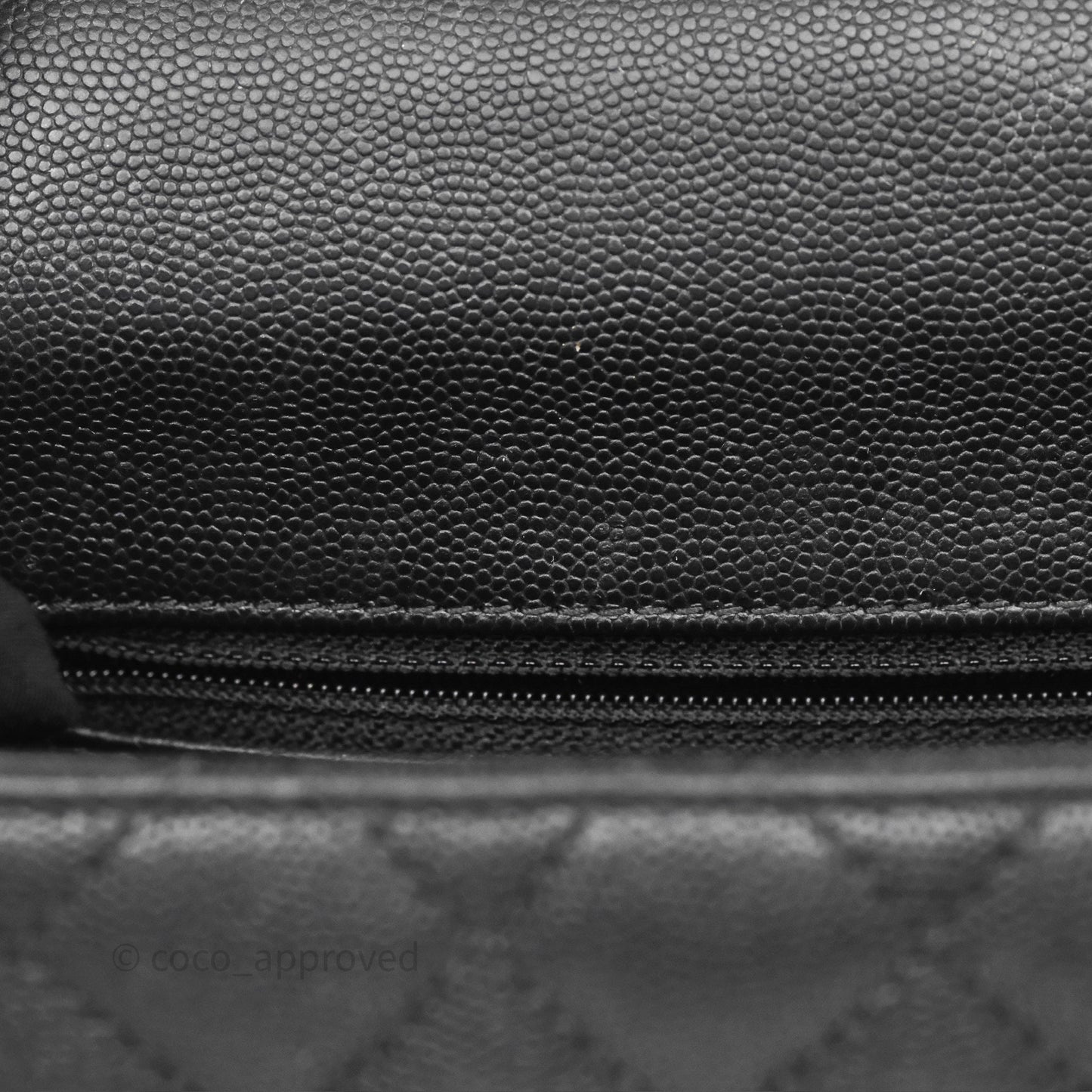 Chanel Small Coco Handle Black Caviar Gold Hardware Lizard Embossed Handle