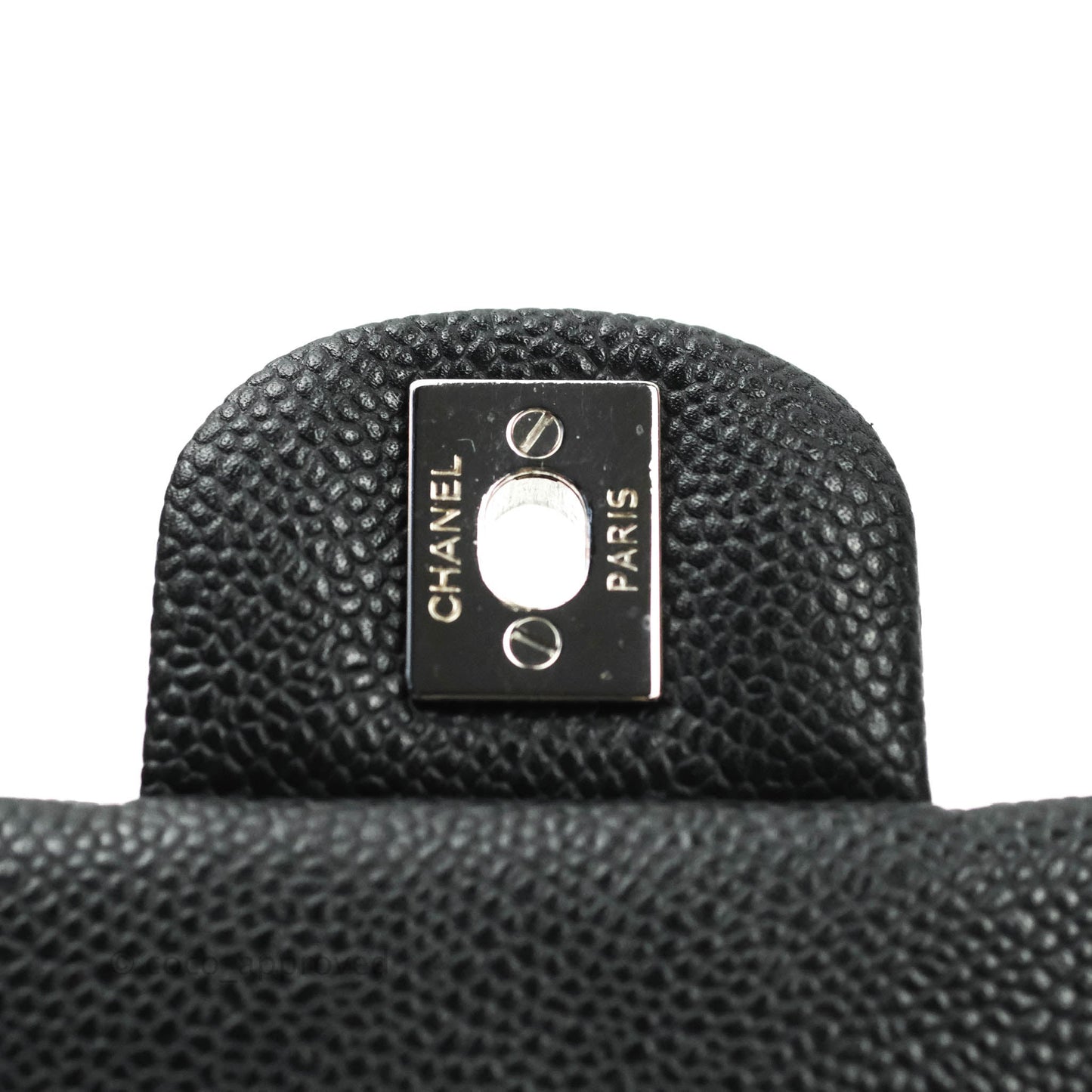 Chanel Quilted Clutch with Chain Black Caviar Silver Hardware