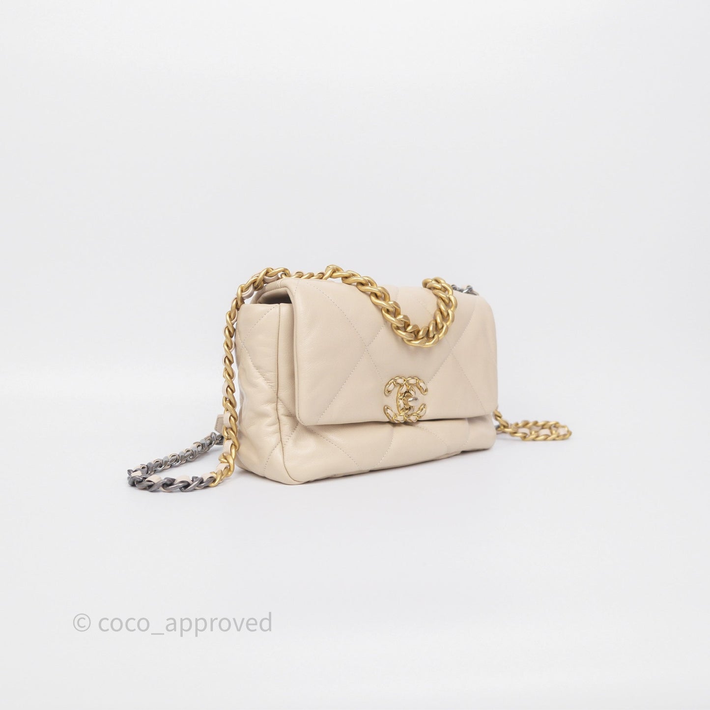 Chanel 19 Small Light Beige Mixed Hardware