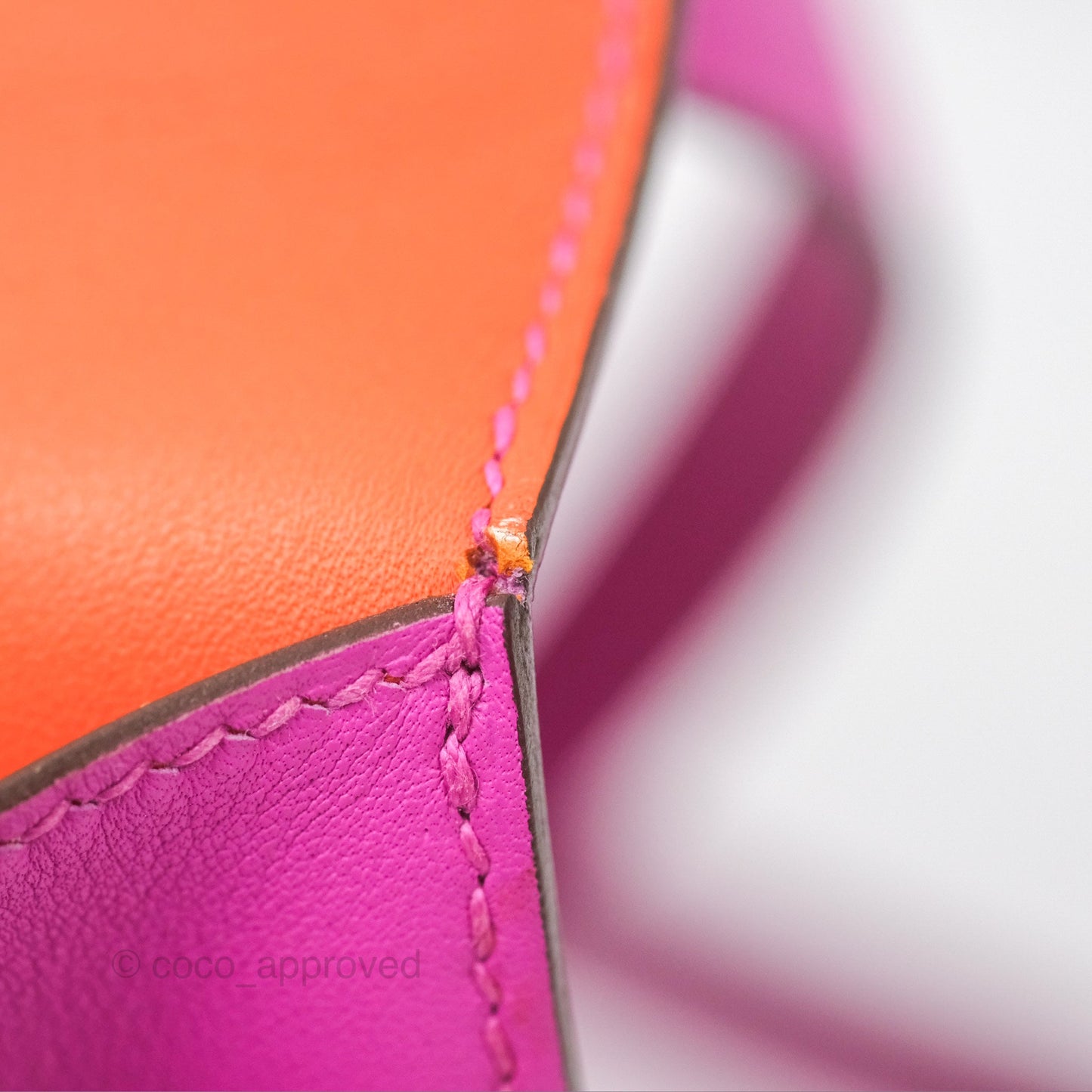 Hermès Constance Mini 18 Swift Magnolia/Orange Palladium Hardware