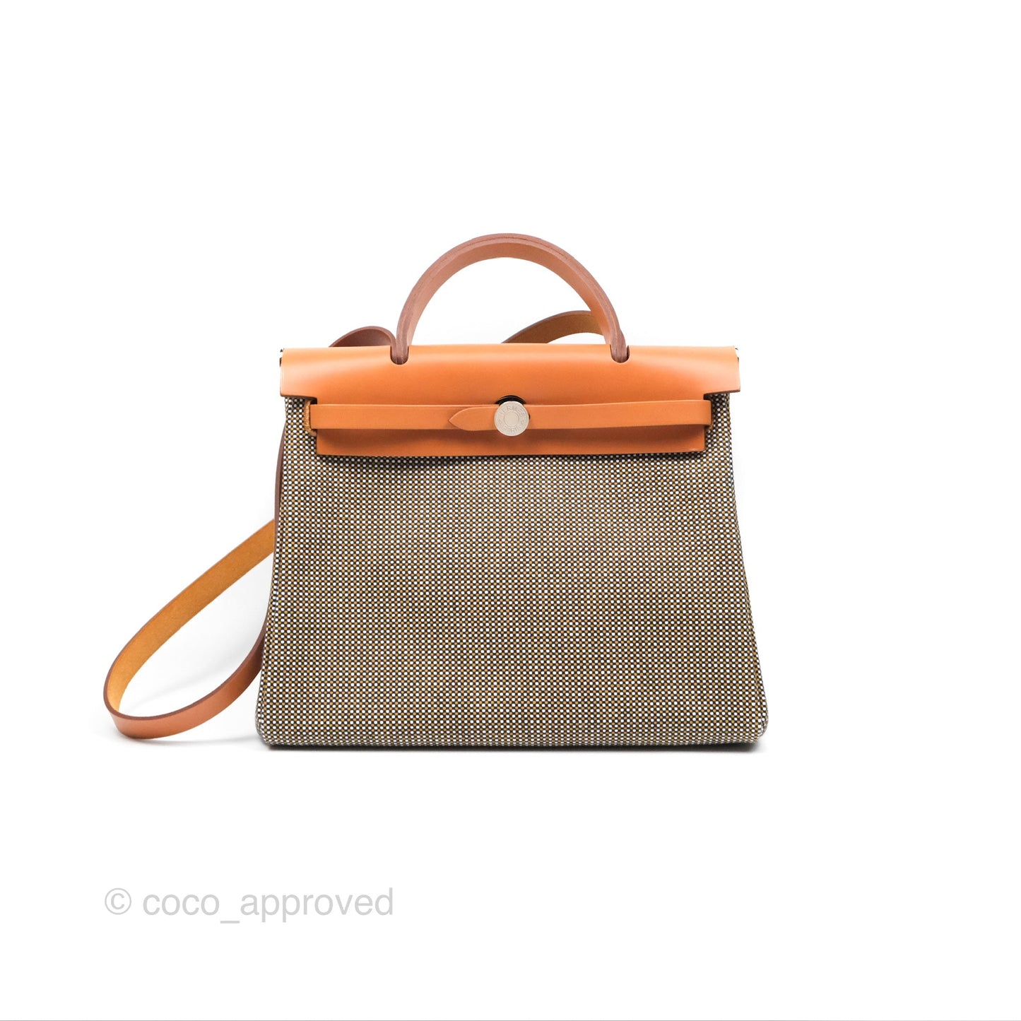Hermès Herbag Zip 31 Natural Vache Hunter Black Toile GM Palladium Hardware