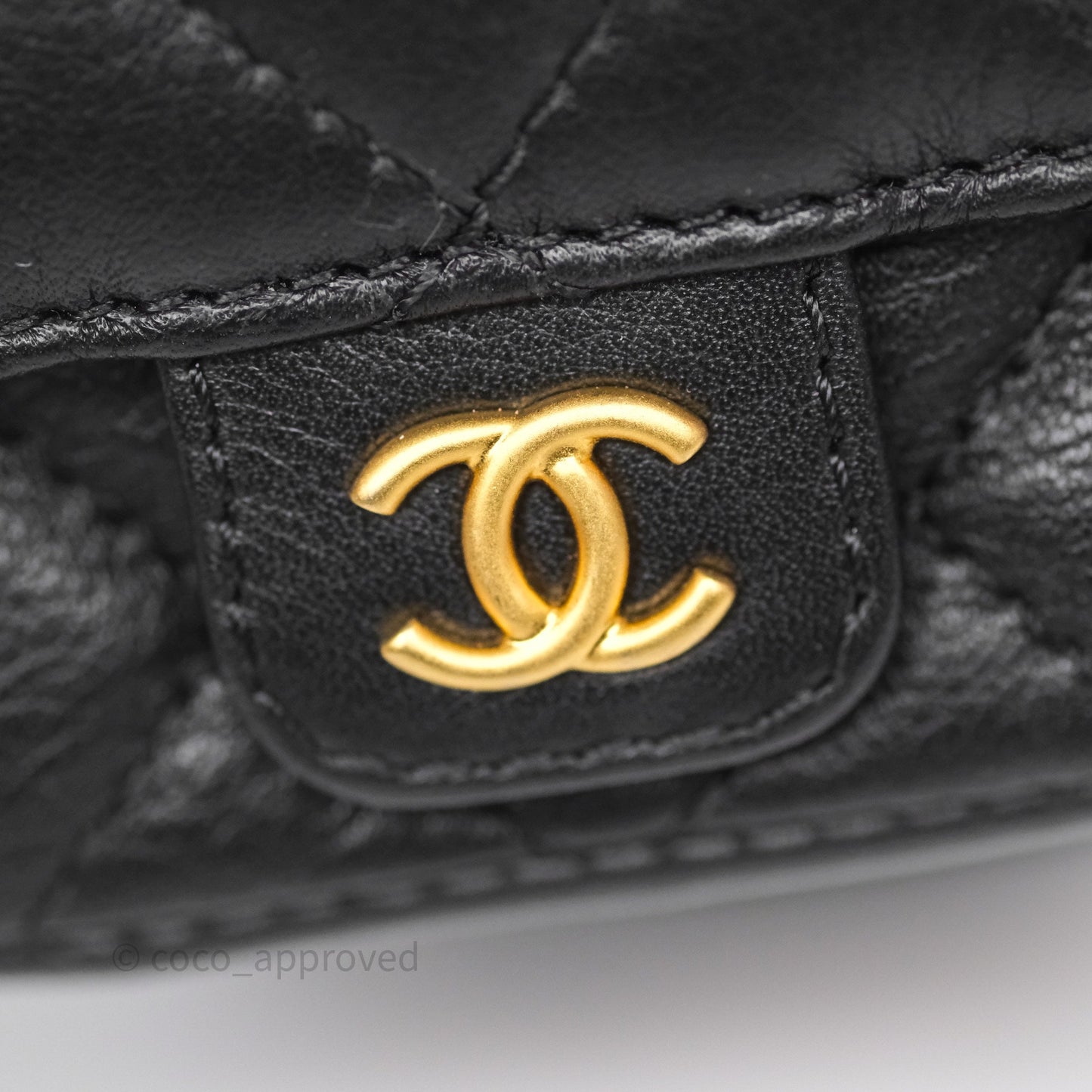 Chanel Mini Backpack Black Crumpled Calfskin Aged Gold Hardware 23A