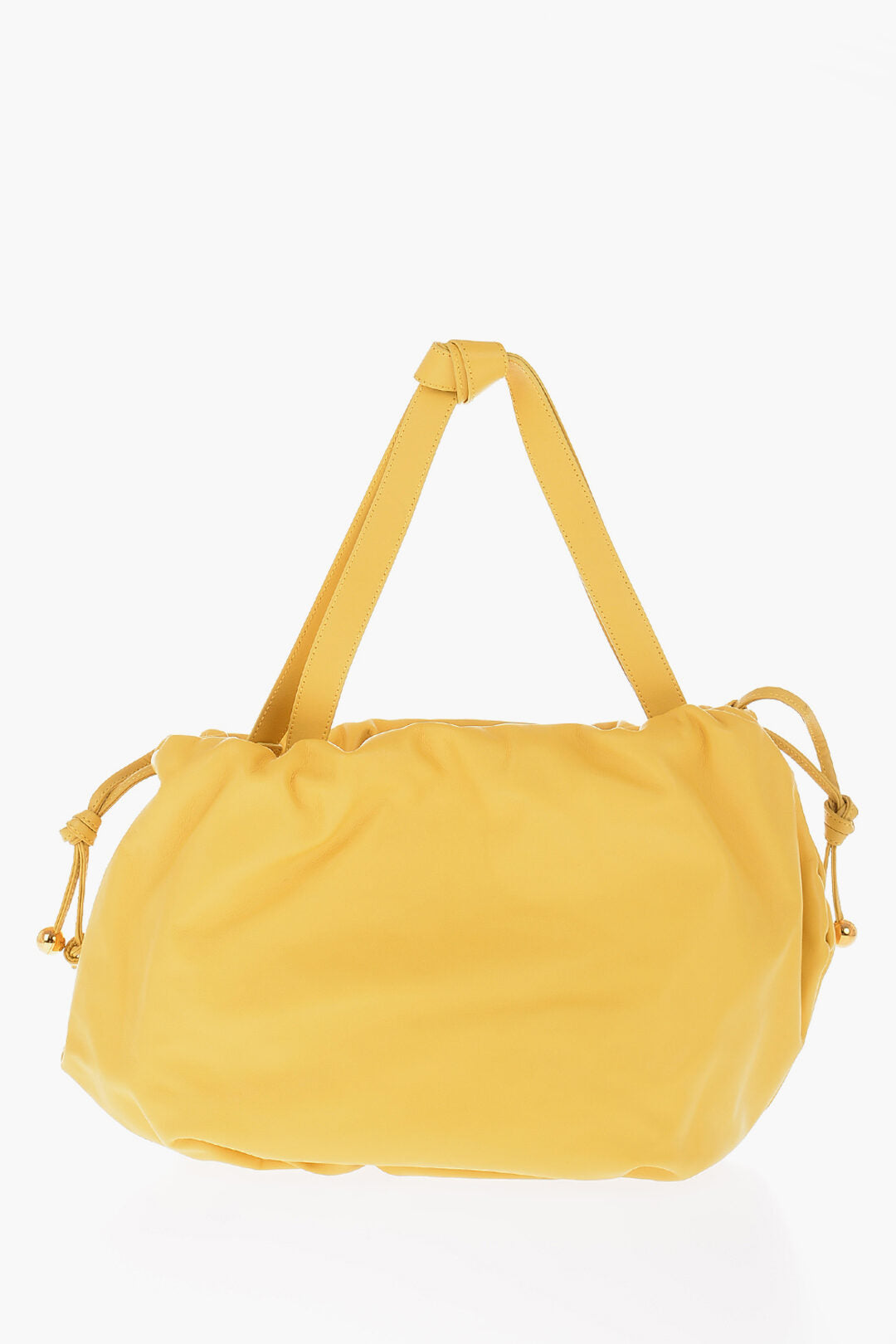 Luxury Bottega Veneta Leather Bulb Shoulder Bag With Golden Details