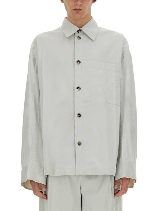 Luxury Bottega Veneta Cotton Silk Long Sleeve Shirt Cloud