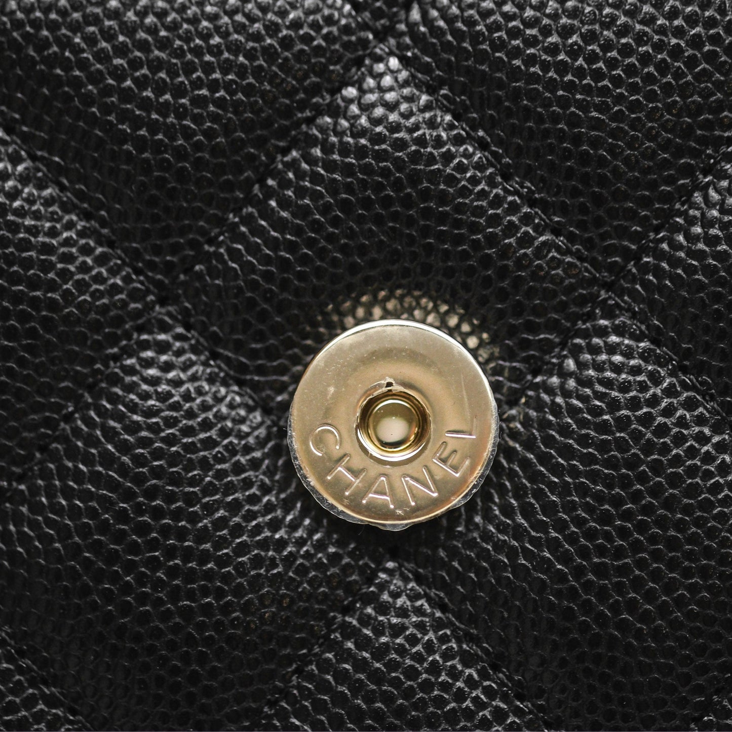 Chanel Kelly Clutch With Chain Black Caviar Gold Hardware
