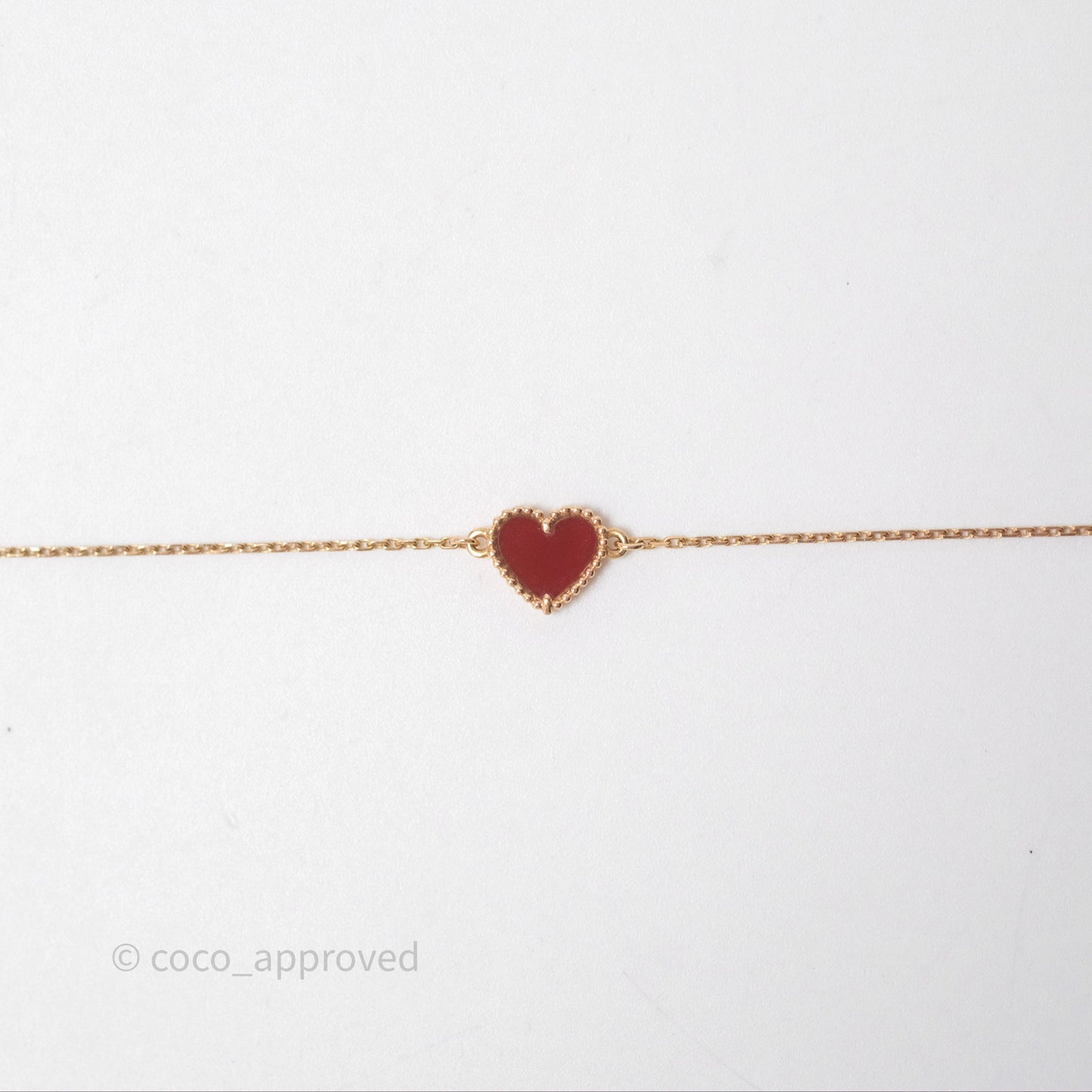 Van Cleef & Arpels Sweet Hearts Bracelet Rose Gold Red Carnelian