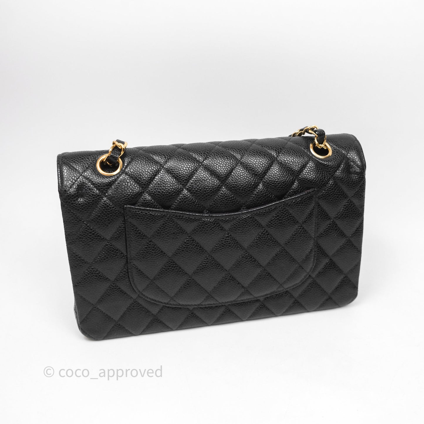 Chanel Classic M/L Medium Flap Quilted Black Caviar Gold Hardware