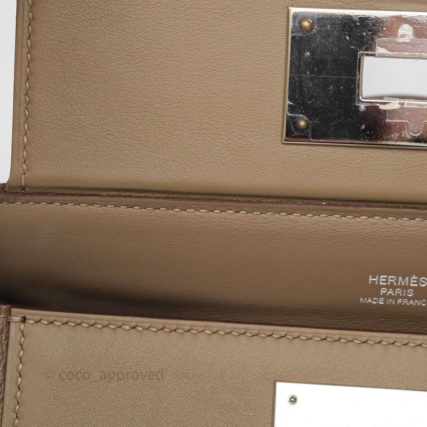 Hermès 24/24 21 Mini Etoupe 18 Evercolor/ Swift Palladium Hardware