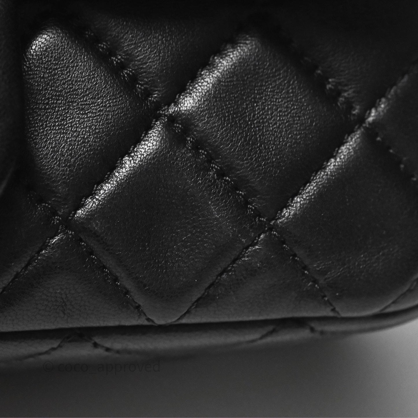 Chanel Mini Rectangular Pearl Crush Quilted Black Lambskin Aged Gold Hardware