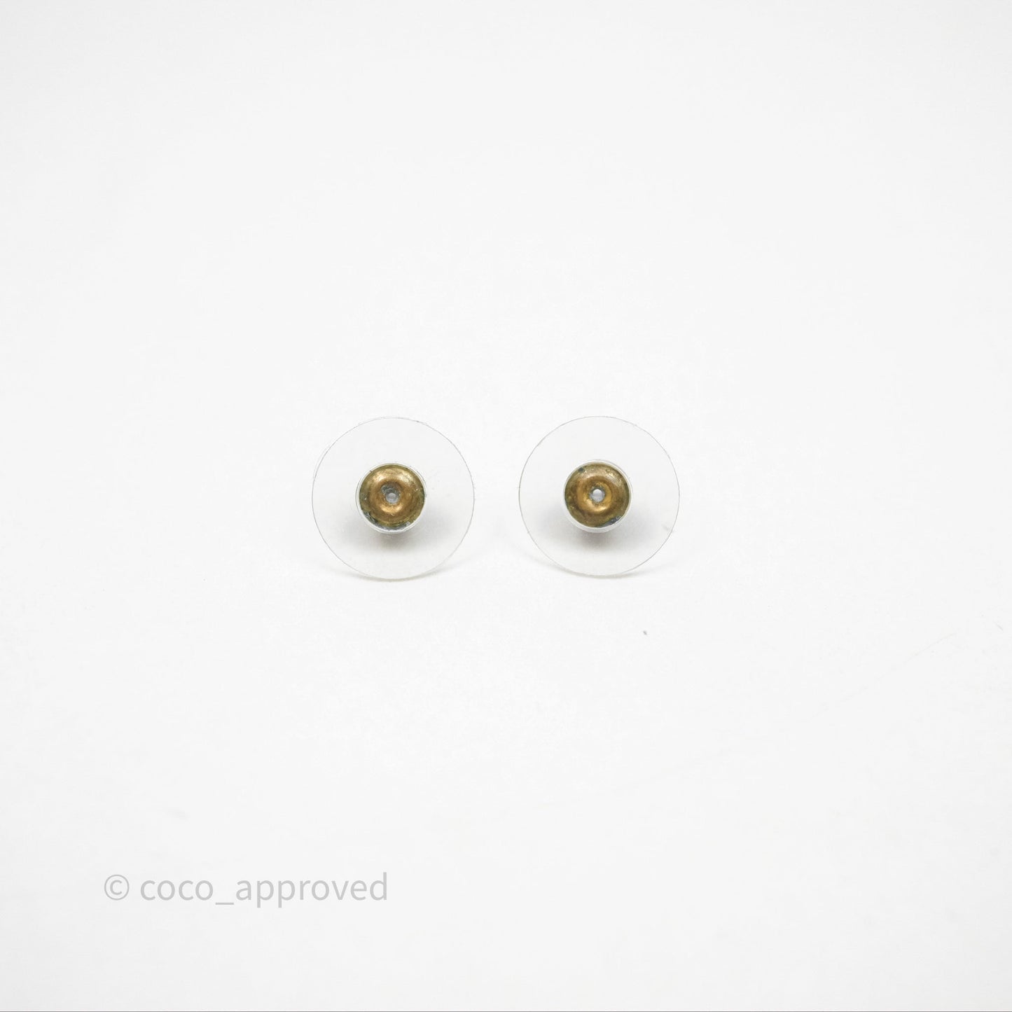 Chanel CC Crystal Perfume Bottle Earrings Gold Tone 21K