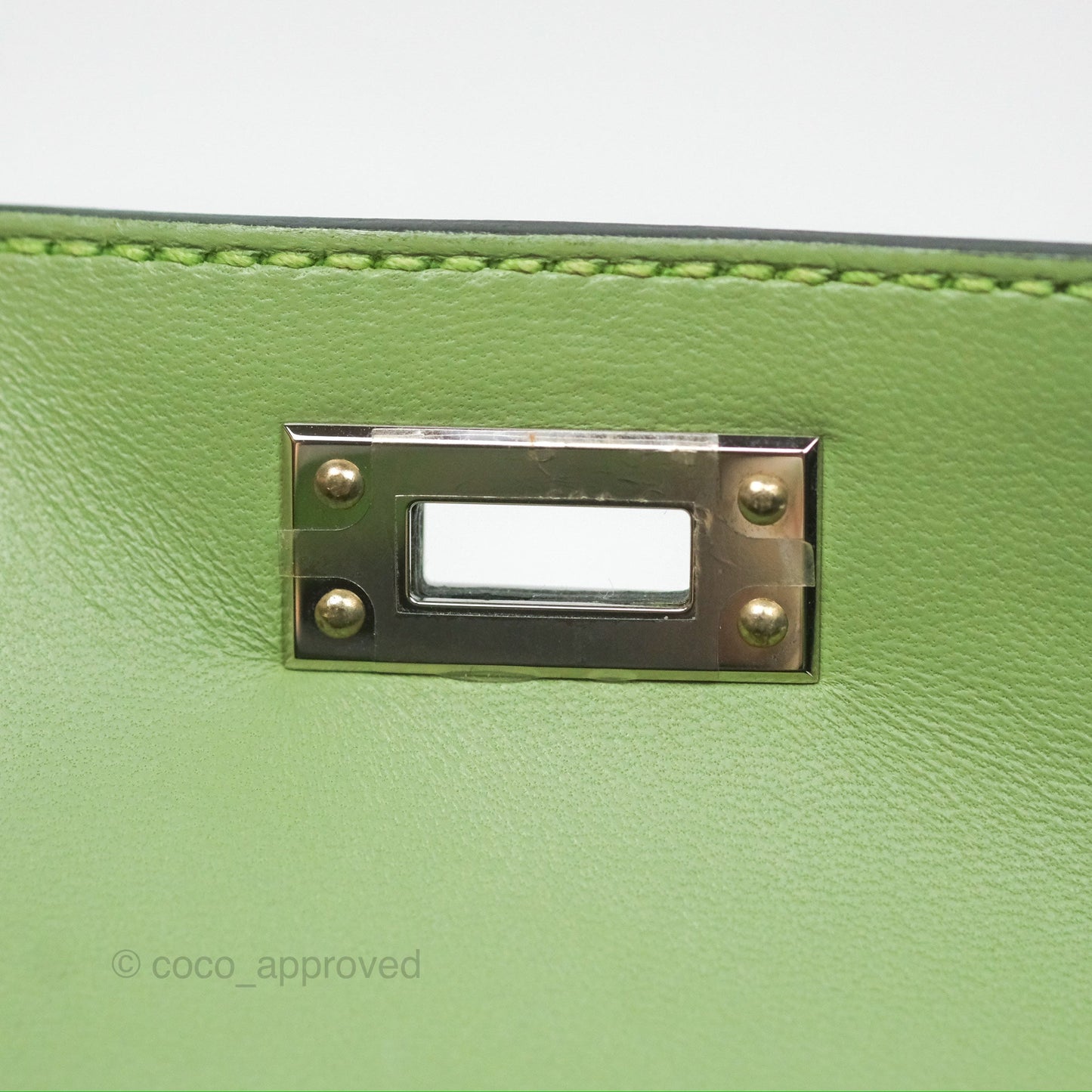Hermès Mini Kelly II Vert Criquet Epsom Palladium Hardware