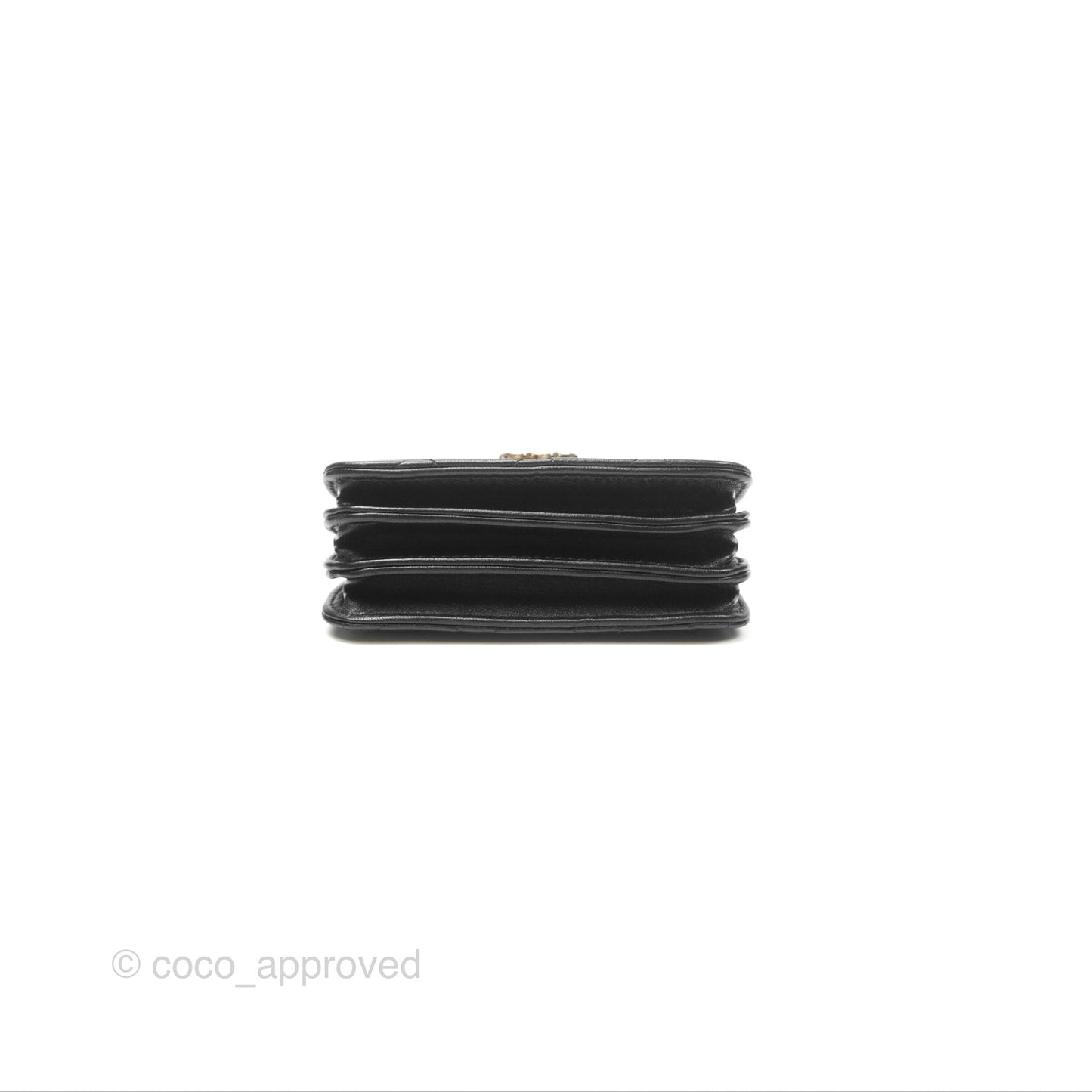 Chanel Top Handle Clutch with Chain Black Lambskin Gold Hardware 22A
