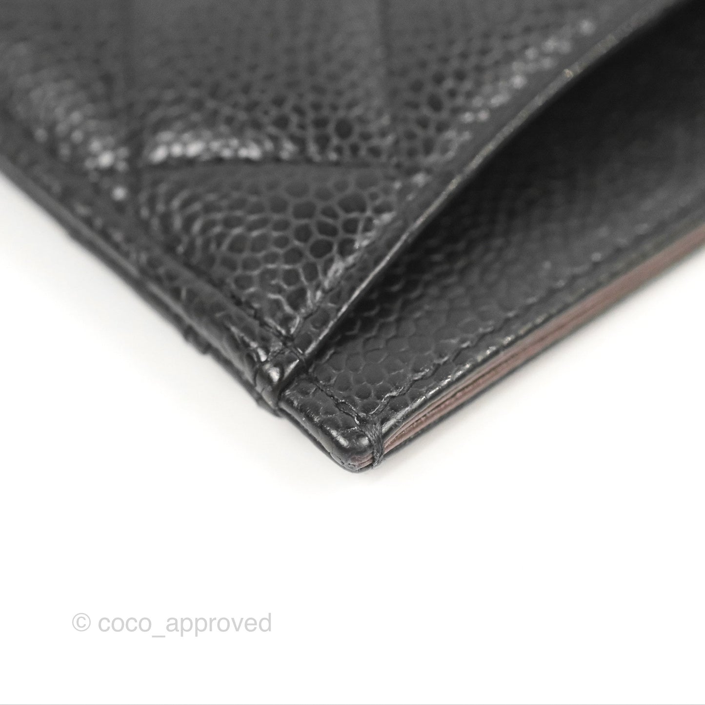 Chanel Classic Flat Card Holder Black Caviar Gold Hardware