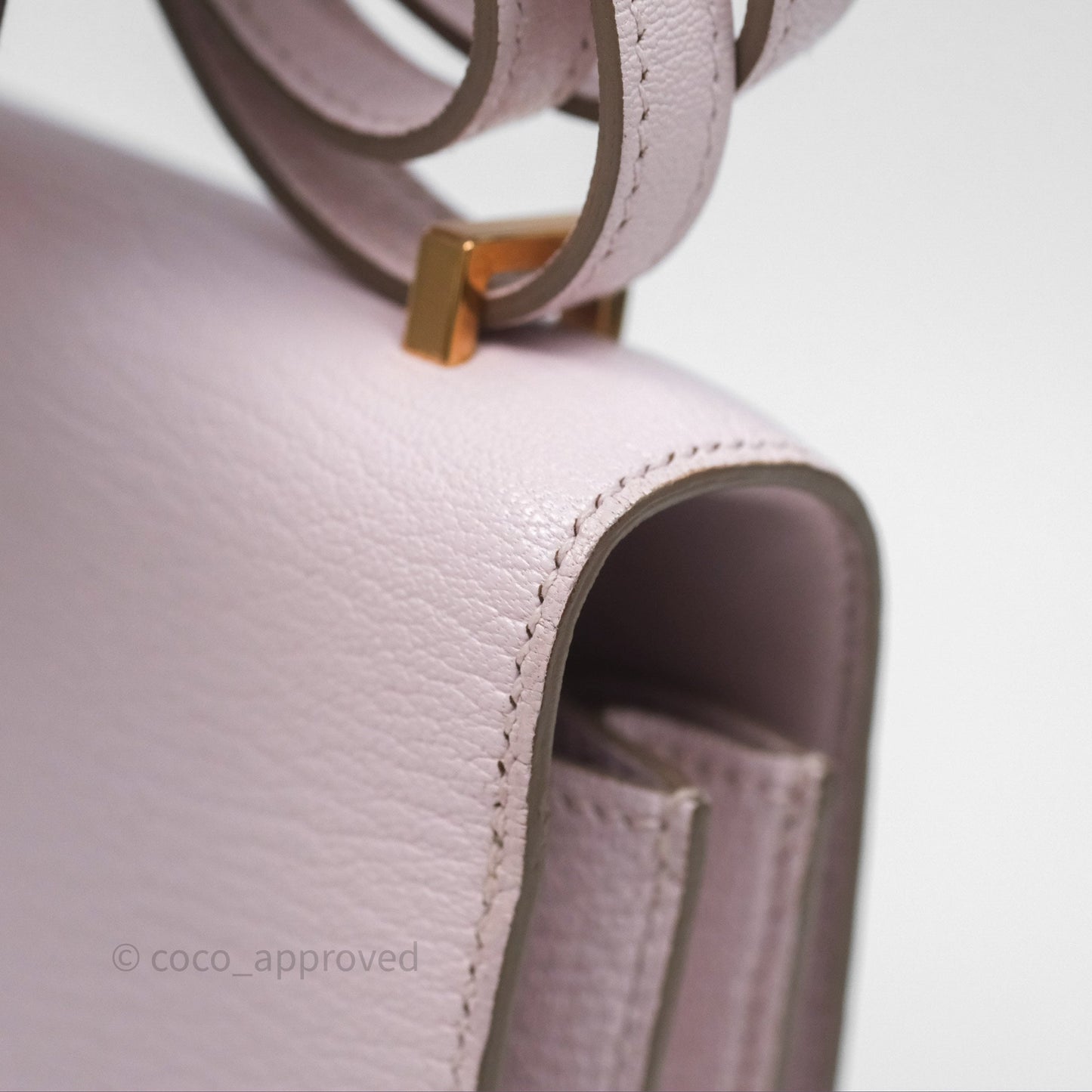 Hermès Constance Mini 18cm Mauve Pale Chevre Mysore Rose Gold Hardware