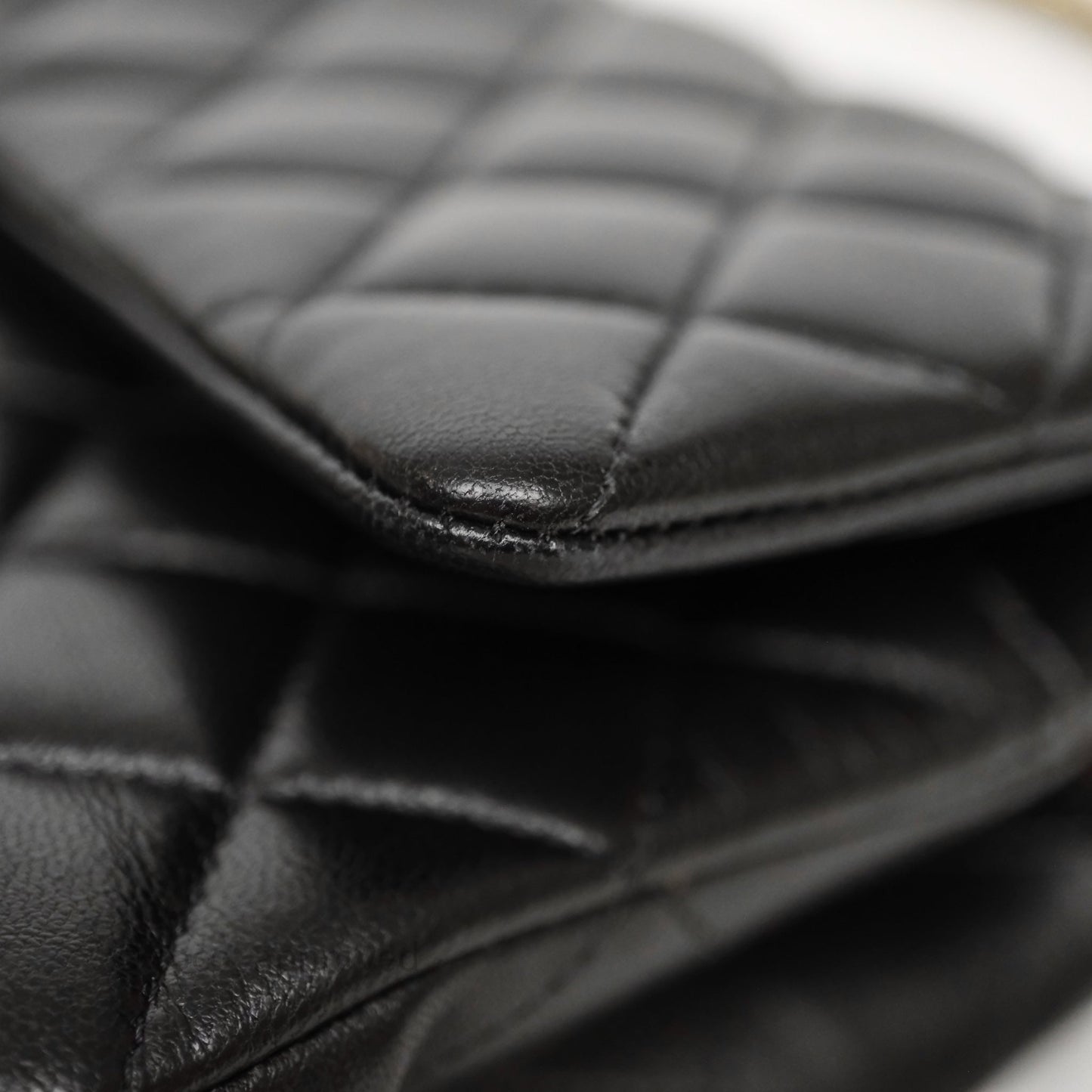 Chanel Classic M/L Medium Flap Quilted Black Lambskin Gold Hardware
