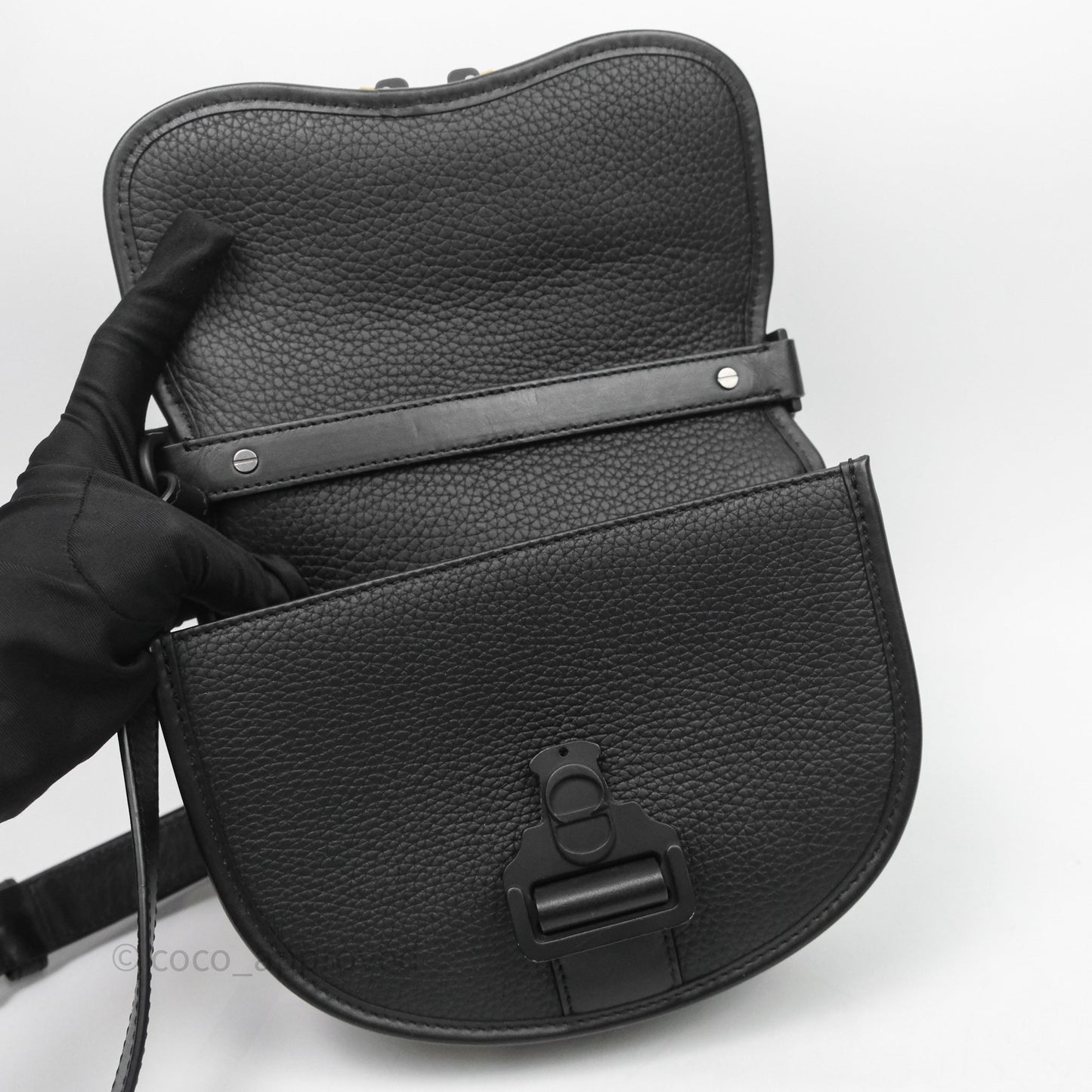Dior Men's Mini Gallop Bag Black Grained Calfskin