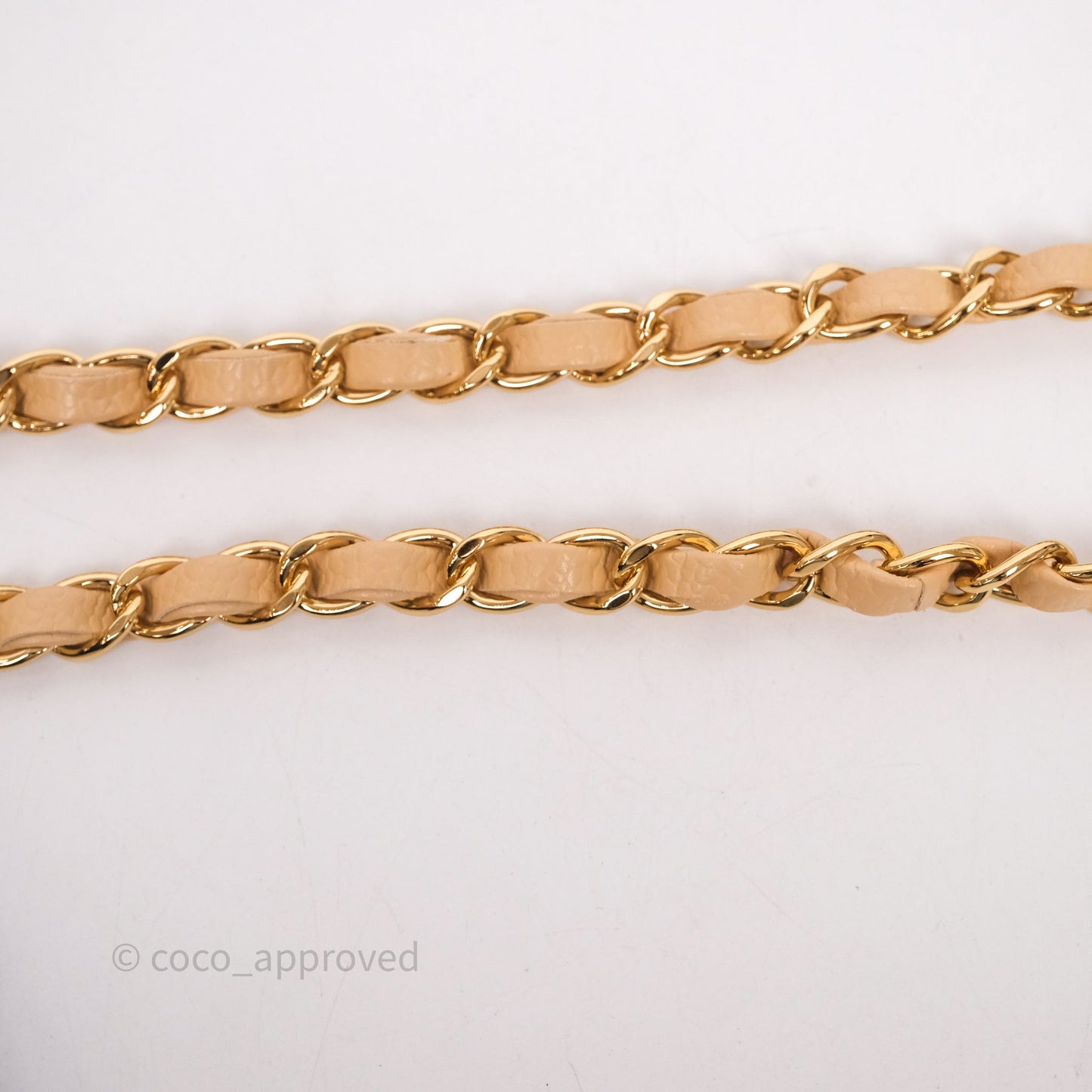 Chanel Classic M/L Medium Flap Quilted Beige Caviar Gold Hardware
