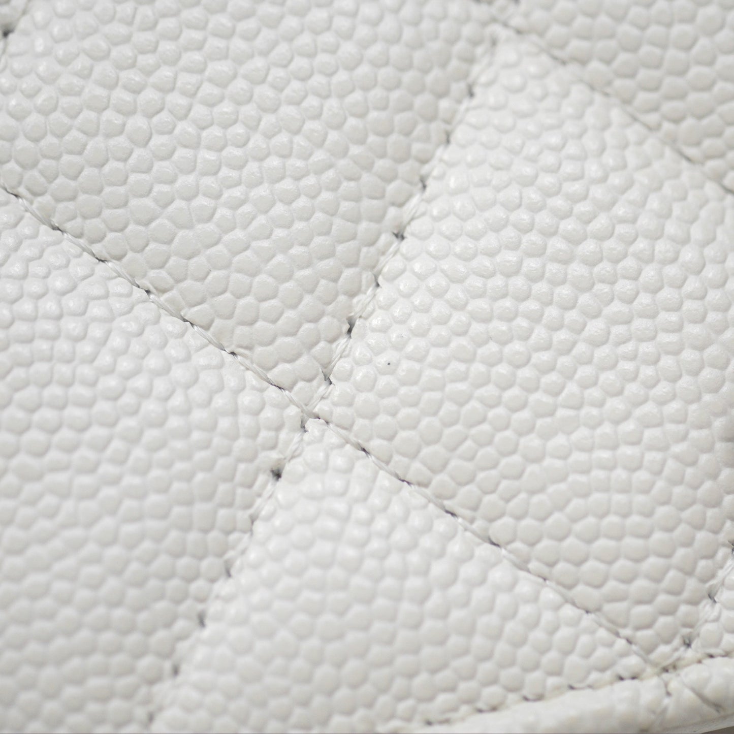 Chanel Mini WOC Bag Charm White Caviar Gold Hardware