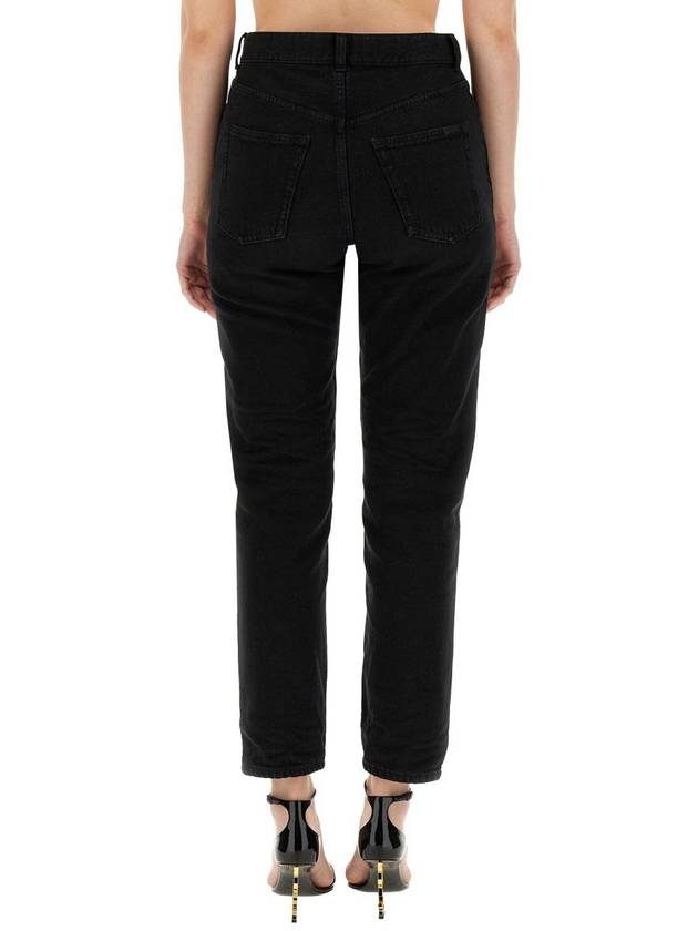 Luxury Saint Laurent Vanessa Denim Straight Jeans Black