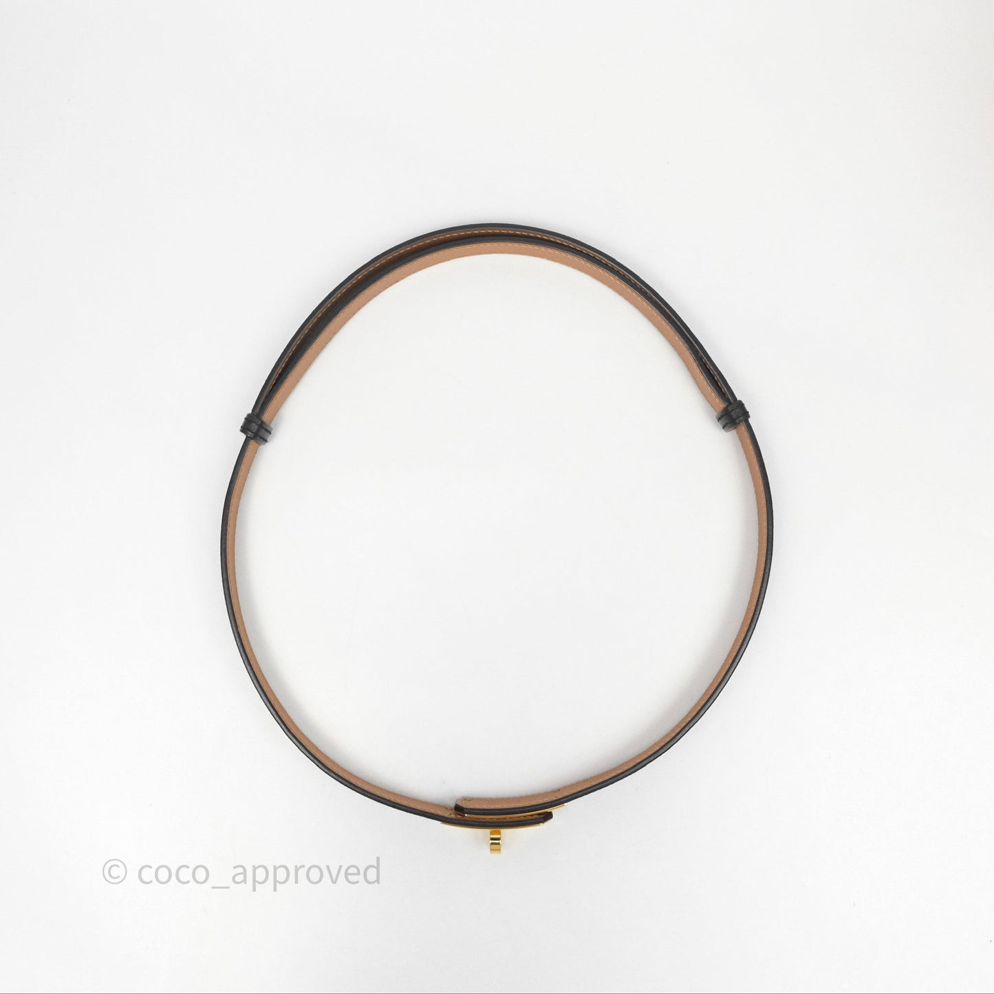 Hermès Kelly Belt Black Noir 89 Epsom Gold Hardware