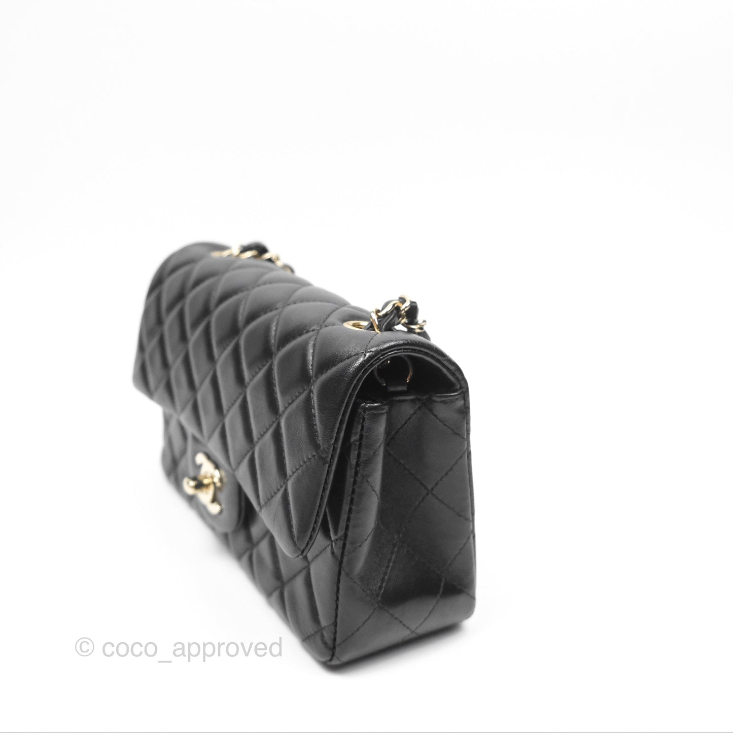 Chanel Mini Rectangular Flap Quilted Black Lambskin Gold Hardware
