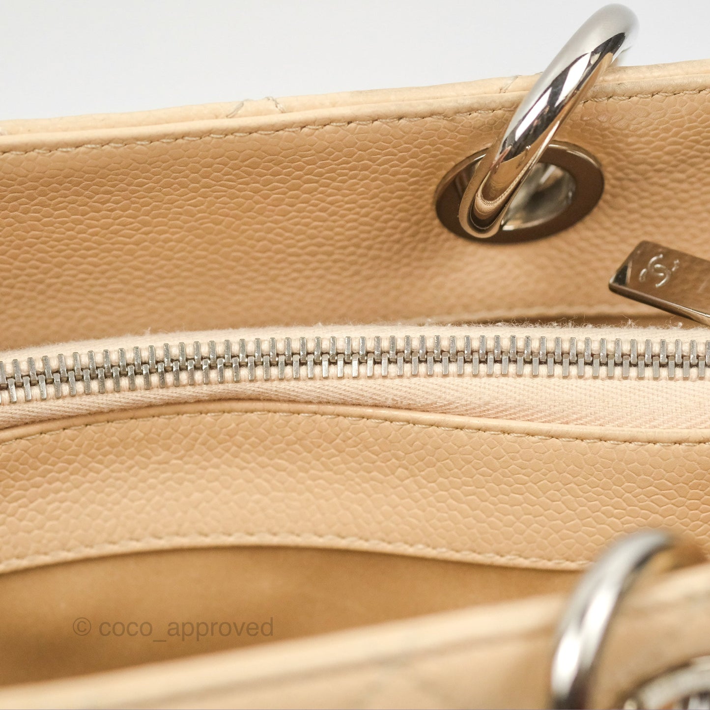 Chanel GST Beige Caviar Silver Hardware