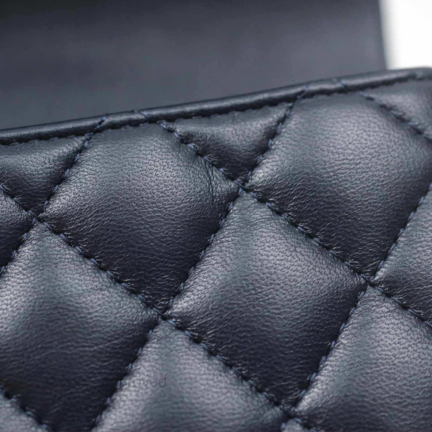 Chanel Top Handle Mini Rectangular Flap Bag Navy Lambskin Gold Hardware
