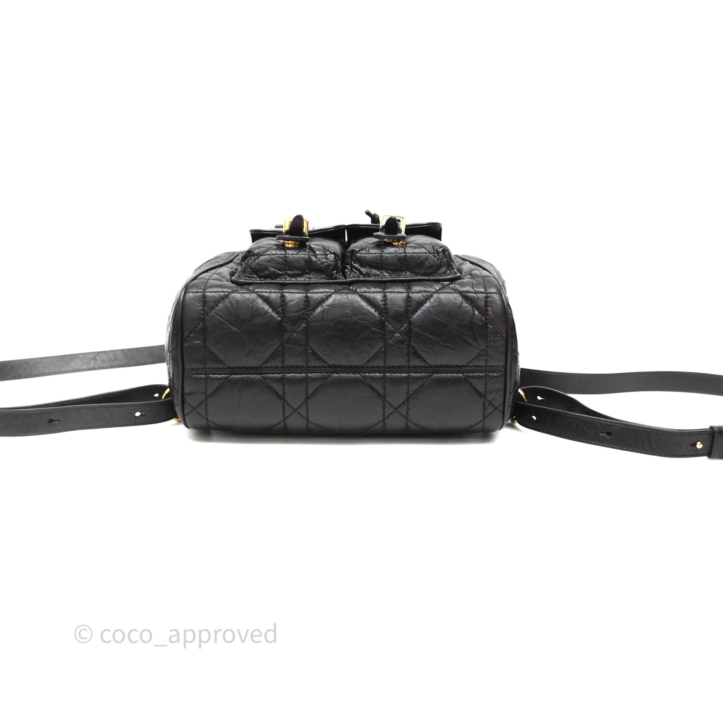 Christian Dior Medium Dior Caro Backpack Black Macrocannage Lambskin