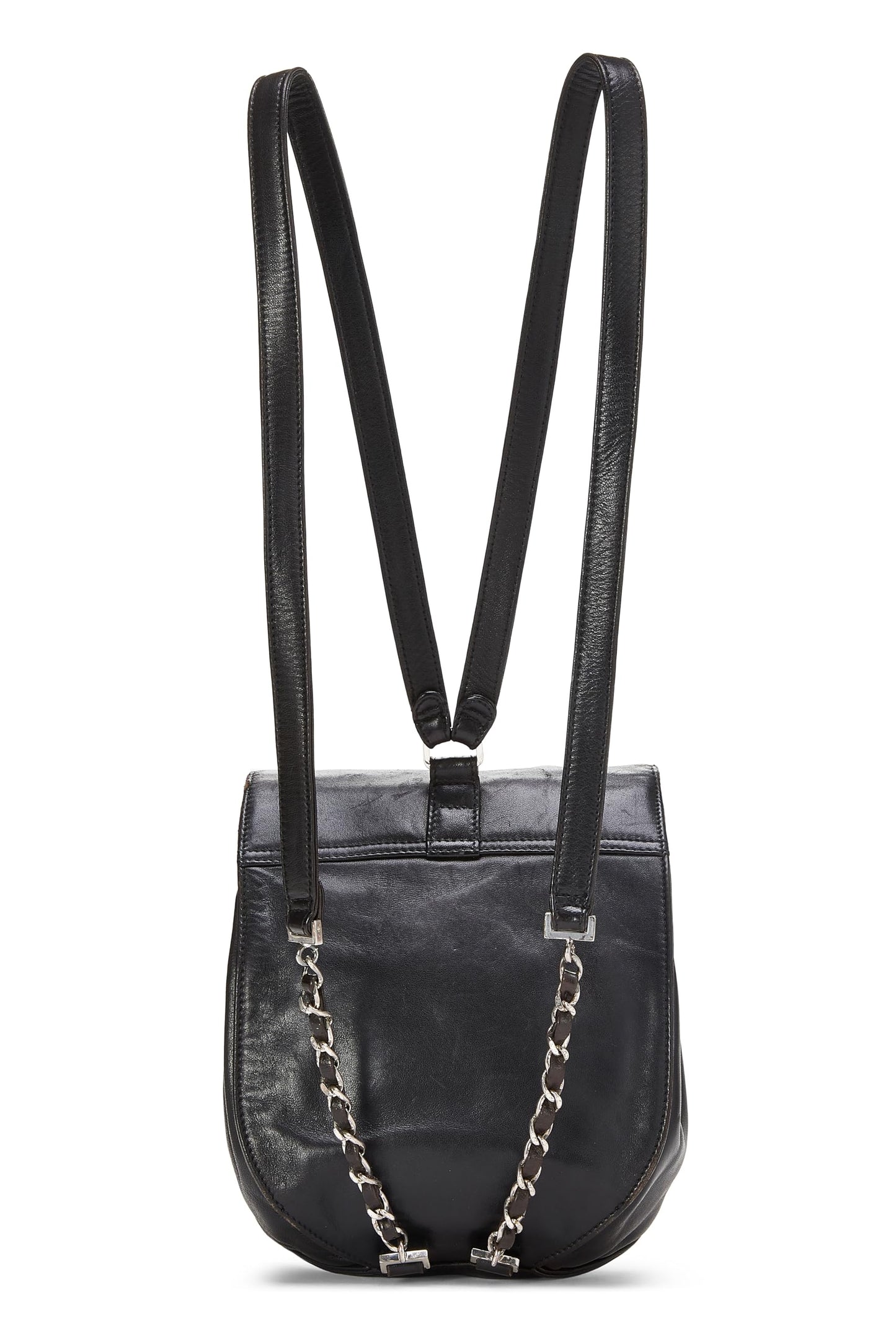 Chanel,  Black Lambskin 'CC' Backpack, Black