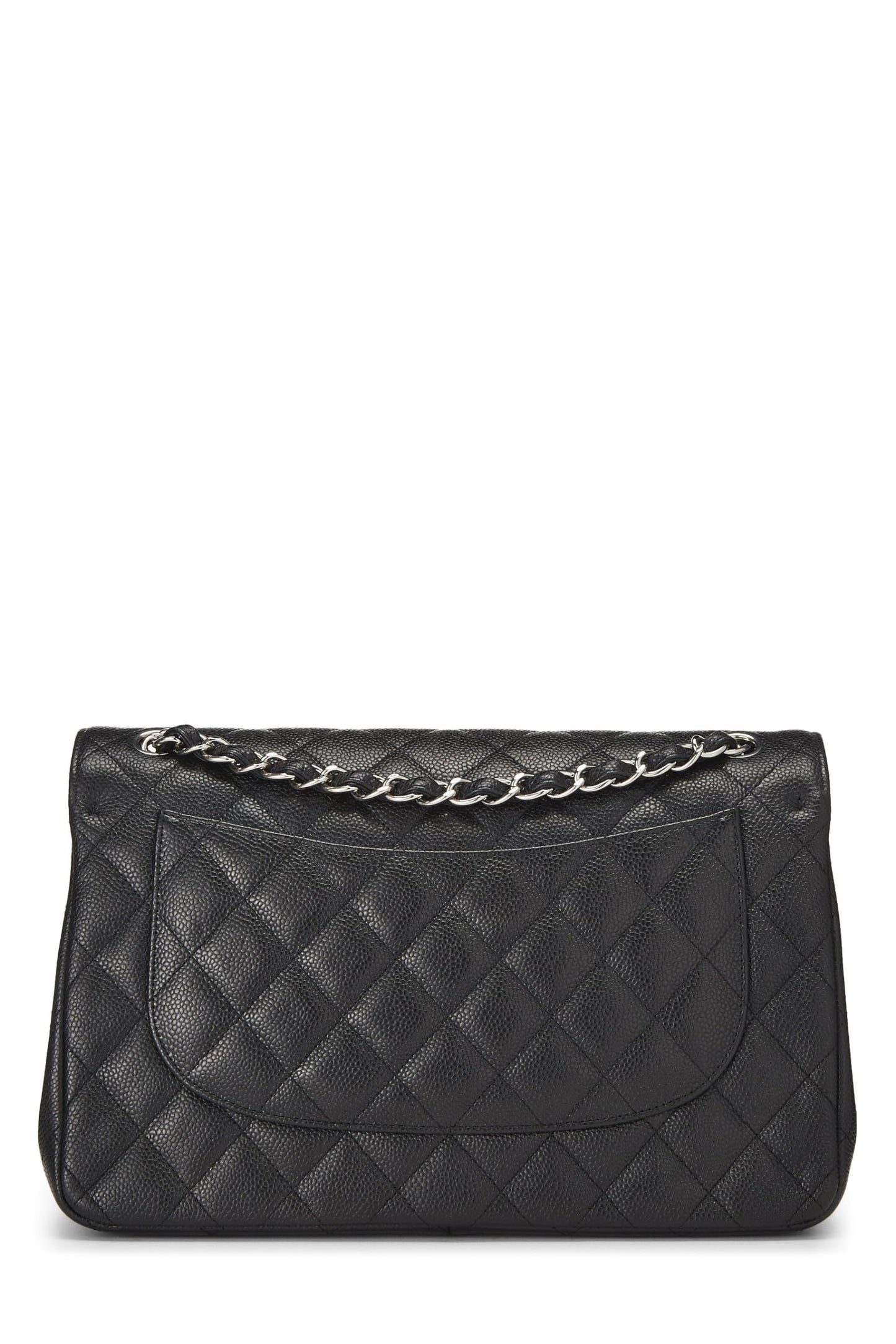 Chanel,  Black Quilted Caviar Leather New Classic Jumbo, Black