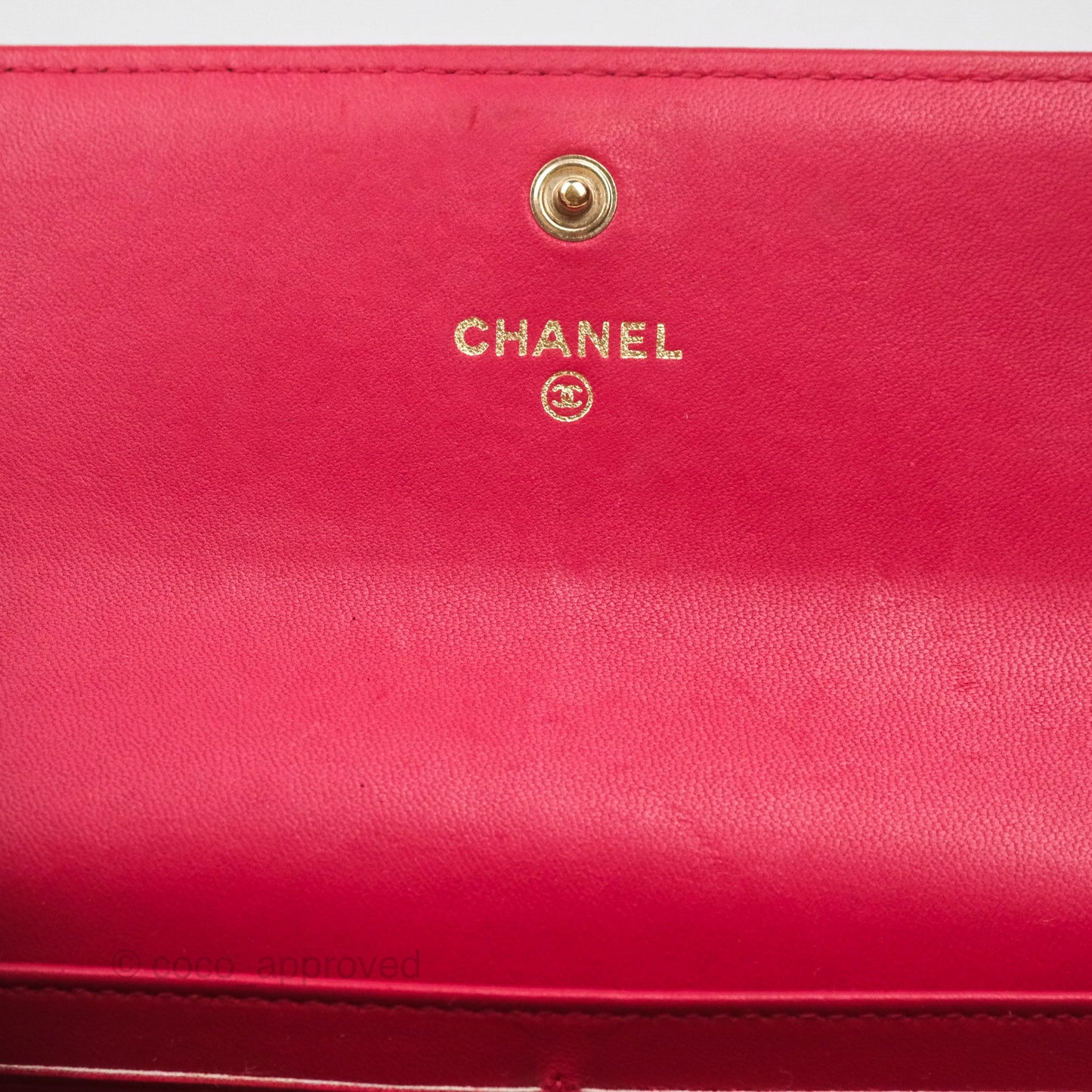 Chanel Quilted Boy Flap Long Wallet Red Lambskin Gold Hardware