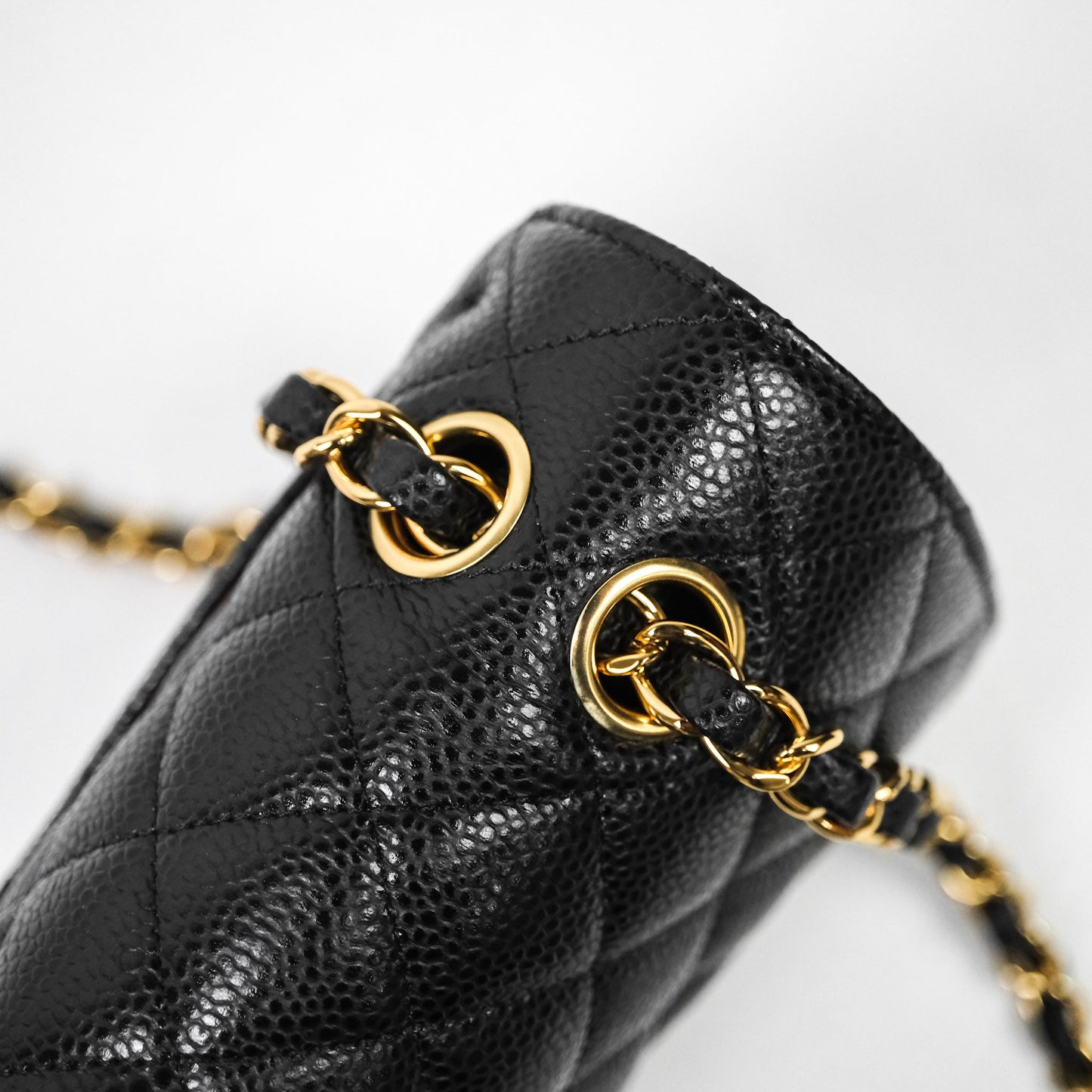 Chanel Small Classic Flap Quilted Black Caviar Gold Hardware