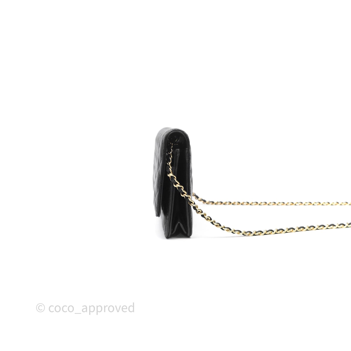 Chanel Quilted WOC Black Lambskin Gold Hardware