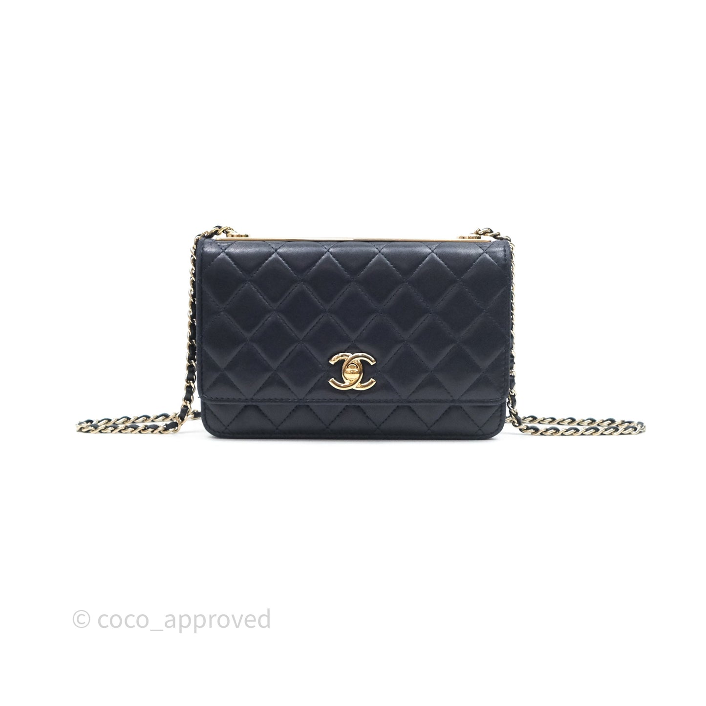 Chanel Trendy CC WOC Wallet On Chain Navy Lambskin Gold Hardware