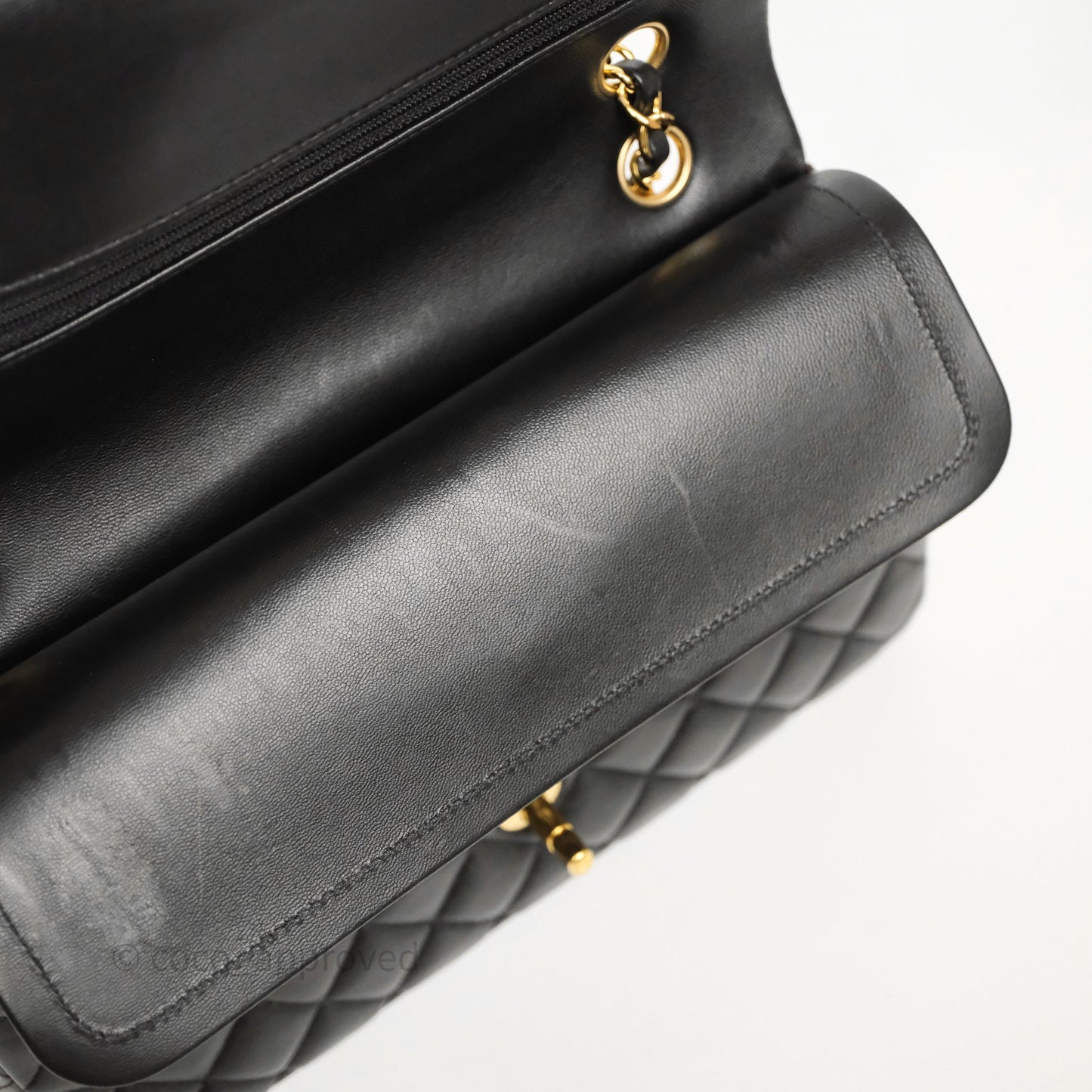 Chanel Classic M/L Medium Flap Quilted Black Lambskin Gold Hardware
