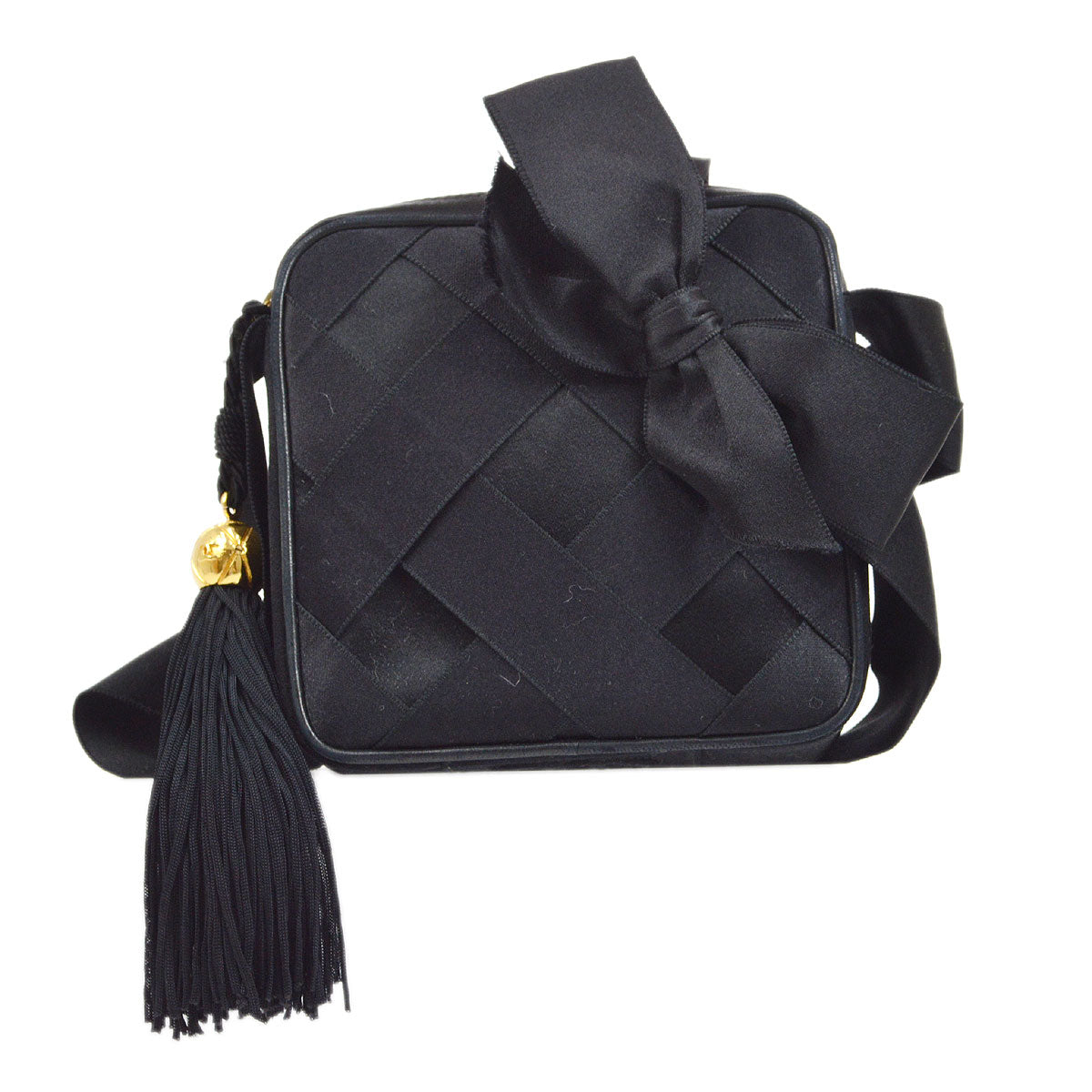 Luxury Chanel 1991-1994 Camera Bag Mini Black satin