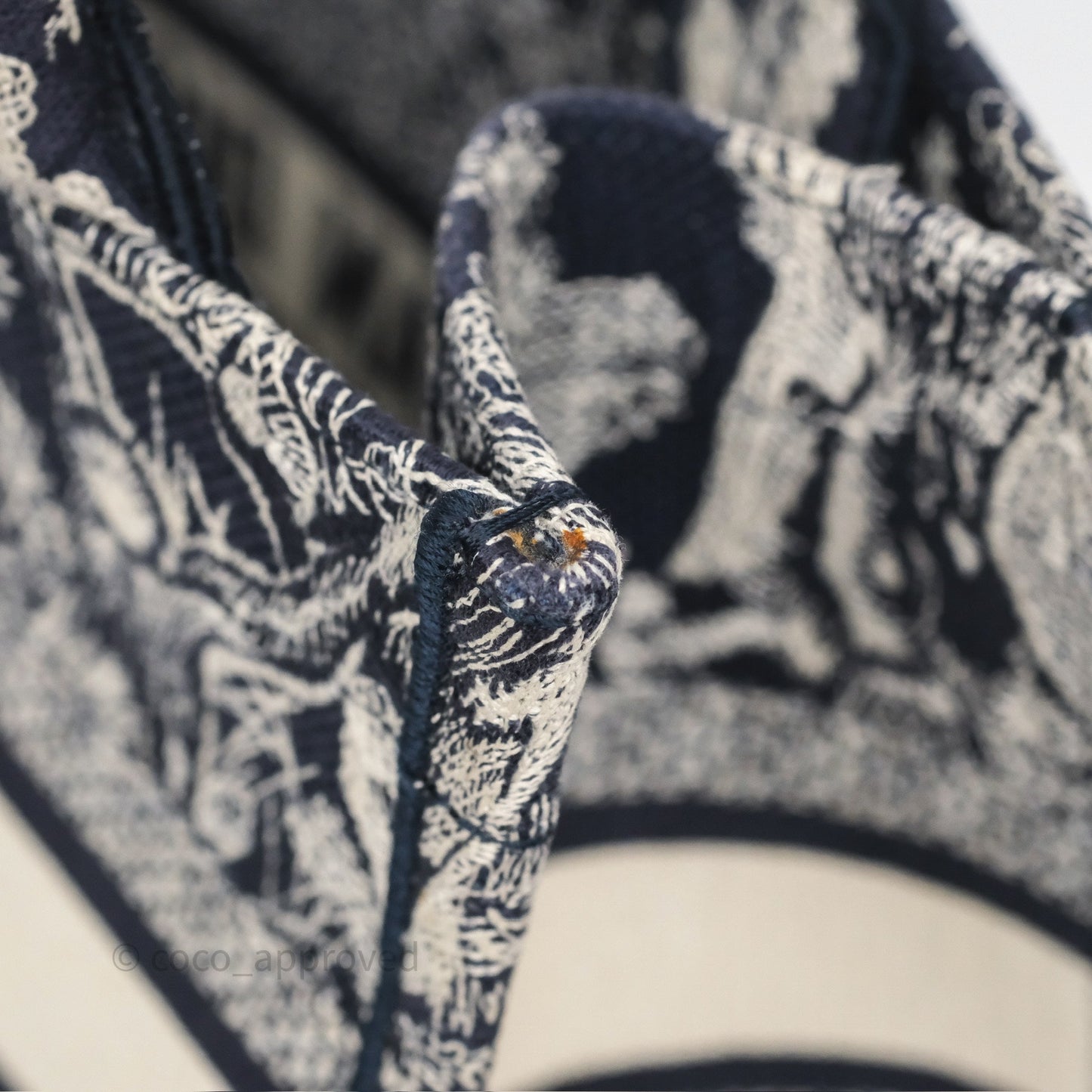 Dior New Small Book Tote Embroidered Toile De Jouy Navy