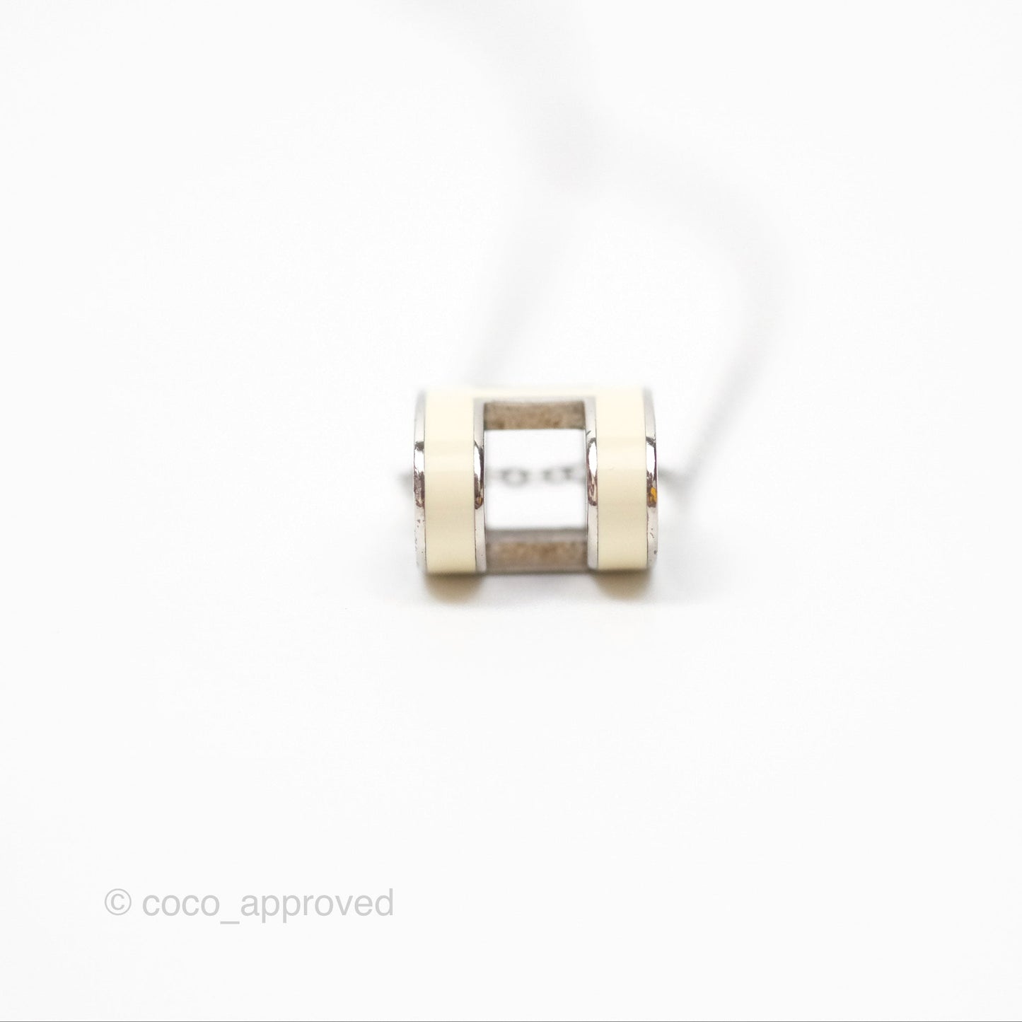 Hermès Pop H Pendant Necklace Blanc 01 Palladium Hardware