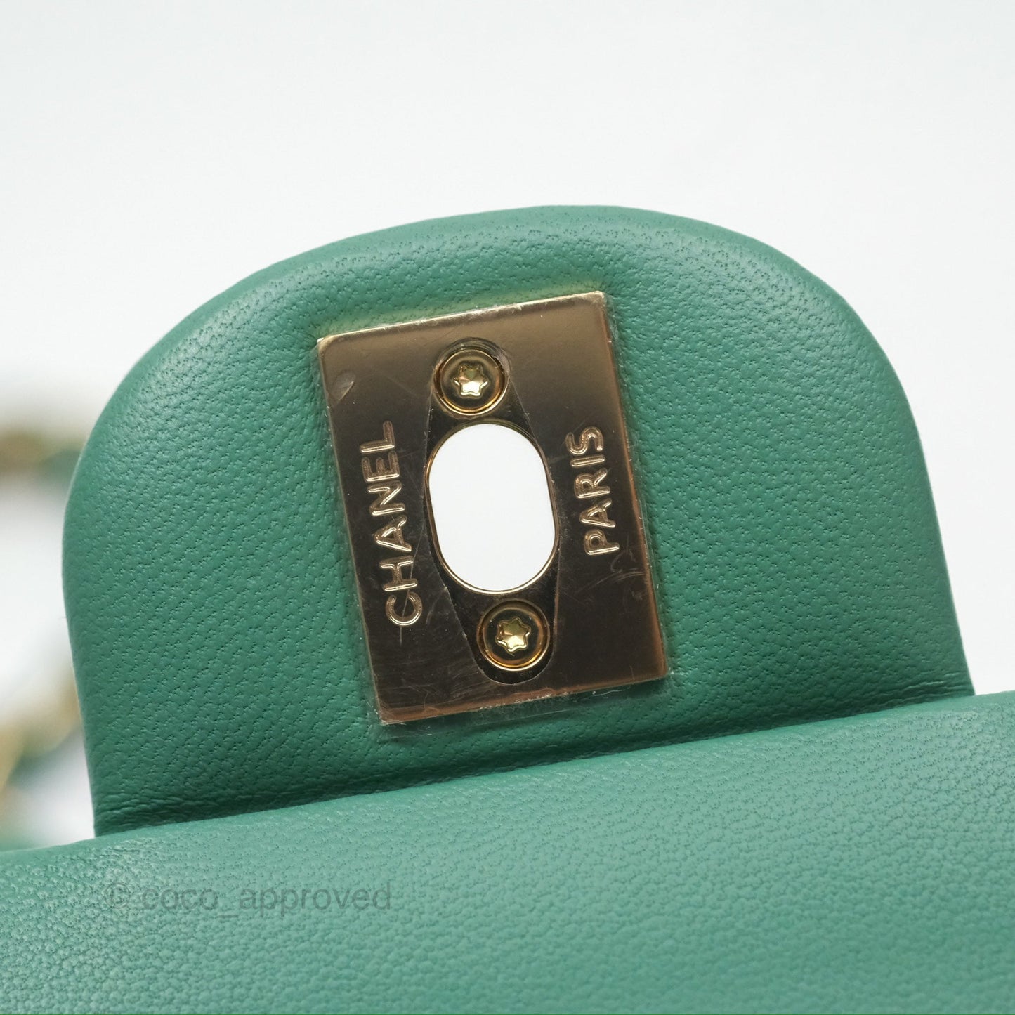 Chanel Small S/M Classic Flap Green Lambskin Gold Hardware