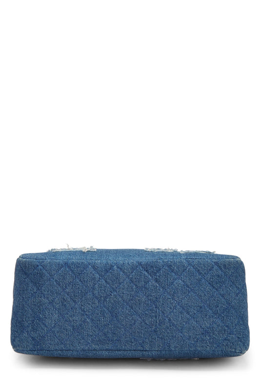 Chanel,  Paris-Egypt Blue Denim & Shearling Hieroglyph Shopping Tote, Blue