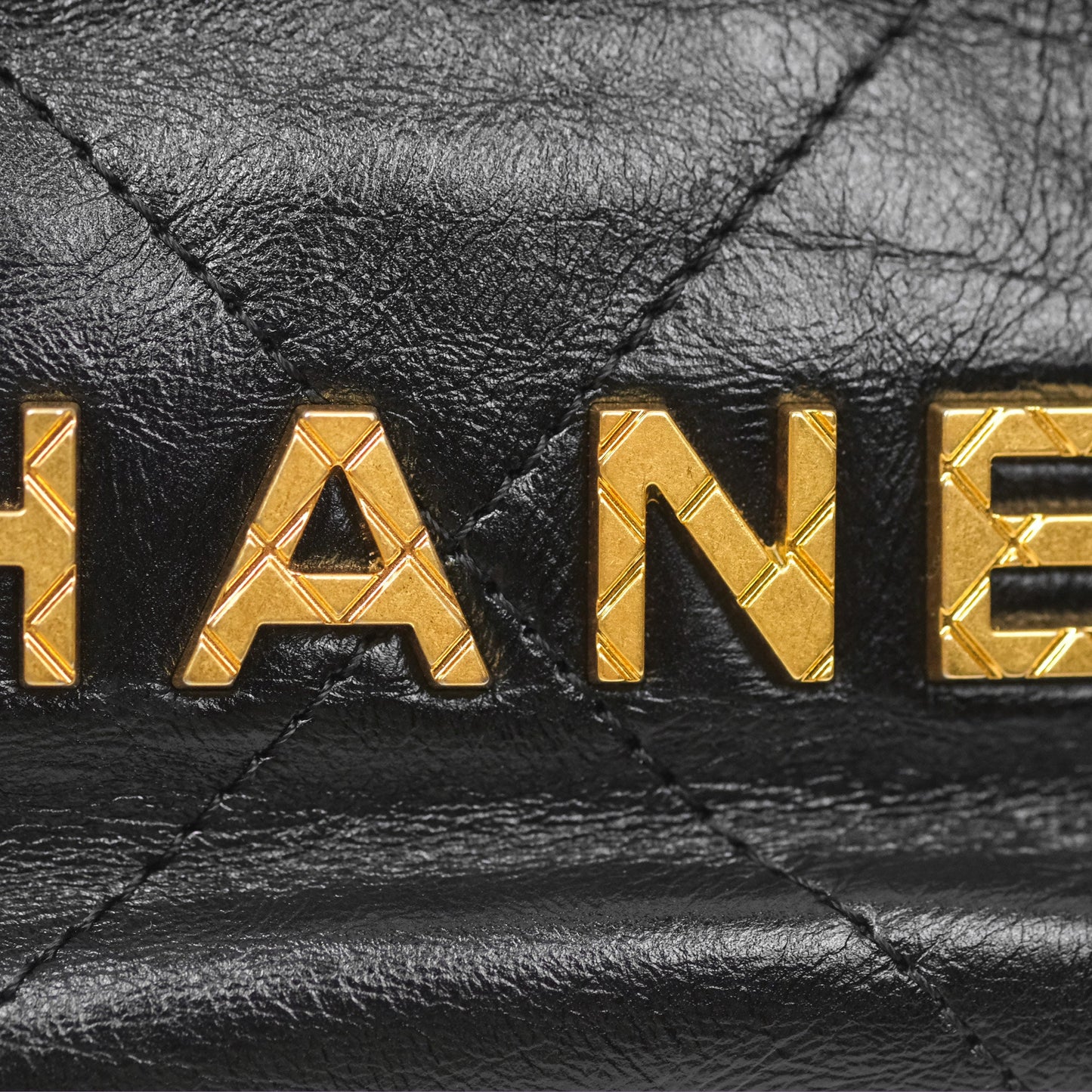 Chanel 22 Mini Bag with Pearl Chain Black Shiny Crumpled Calfskin