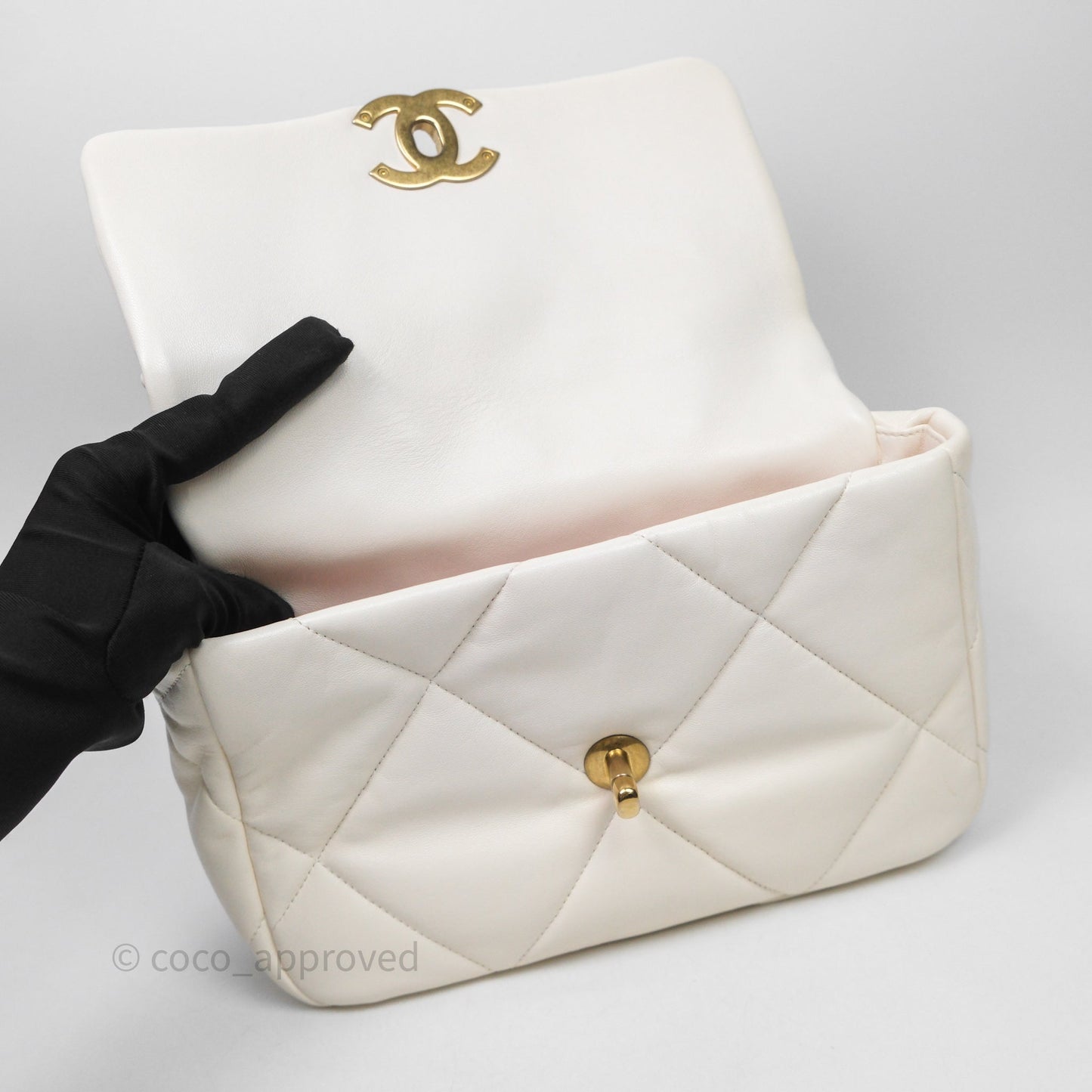 Chanel 19 Small Ivory White Mixed Hardware