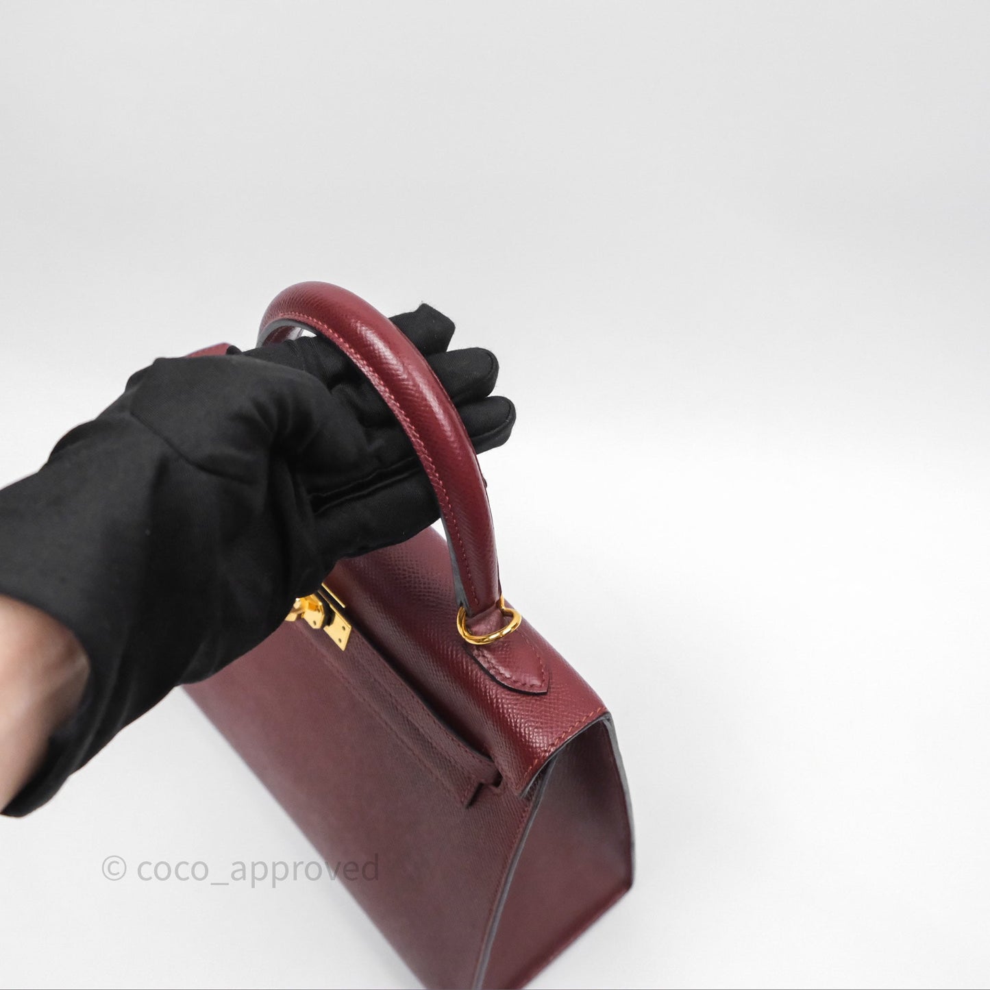 Hermès Sellier Kelly 25 Rouge H Epsom Gold Hardware