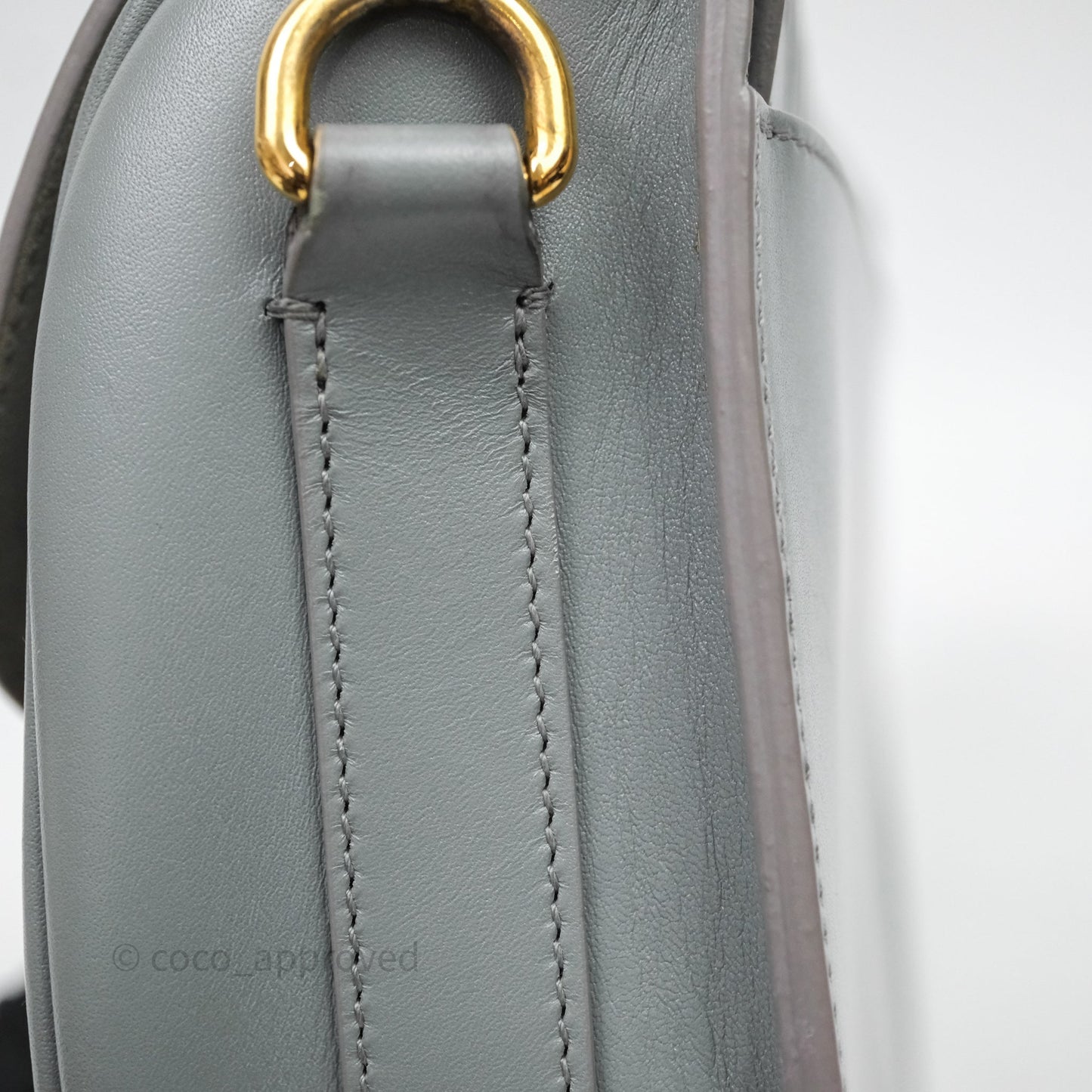 Christian Dior Medium Bobby Flap Grey Box Calfskin
