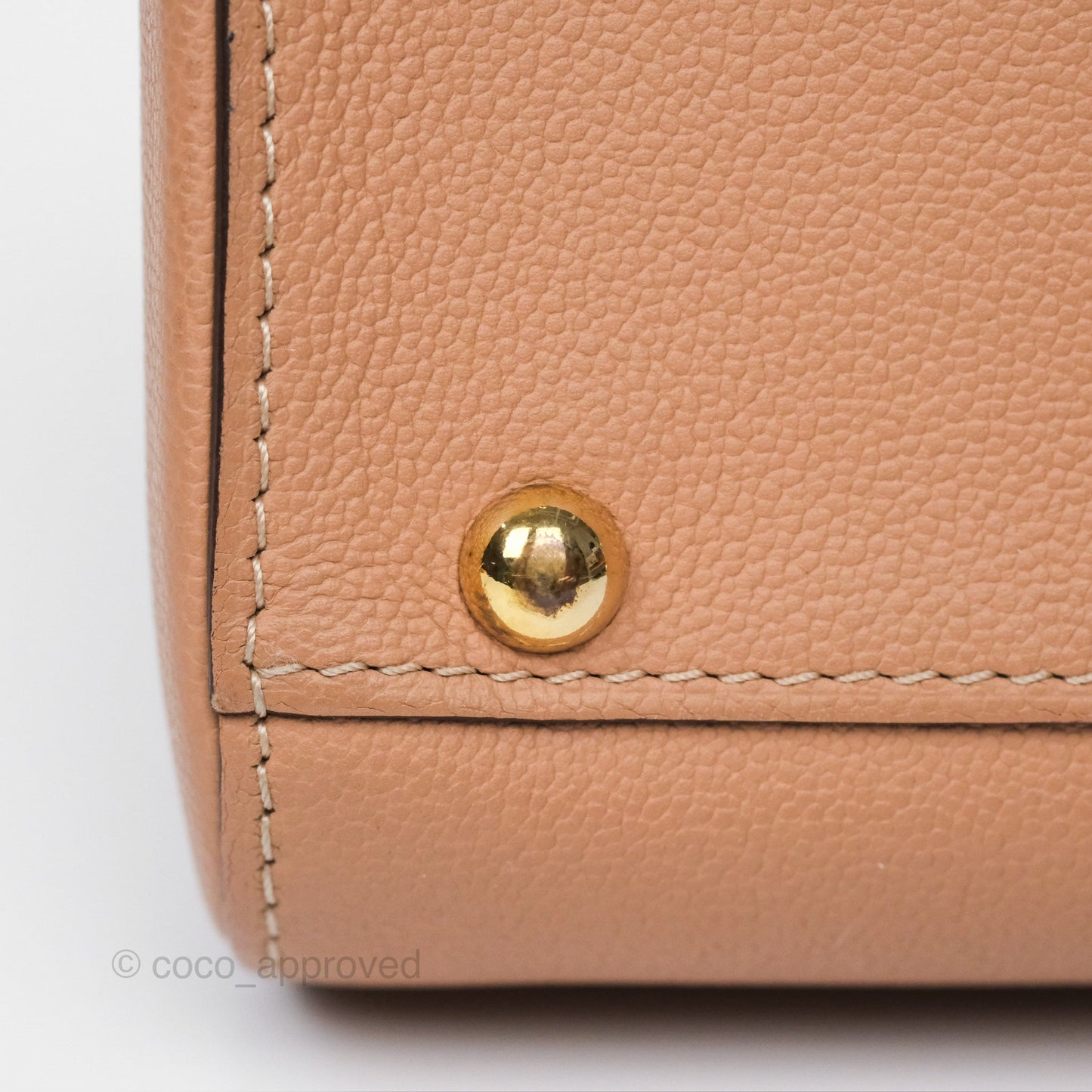 Delvaux Mini Brillant Bag Nude Grained Calfskin Gold Hardware