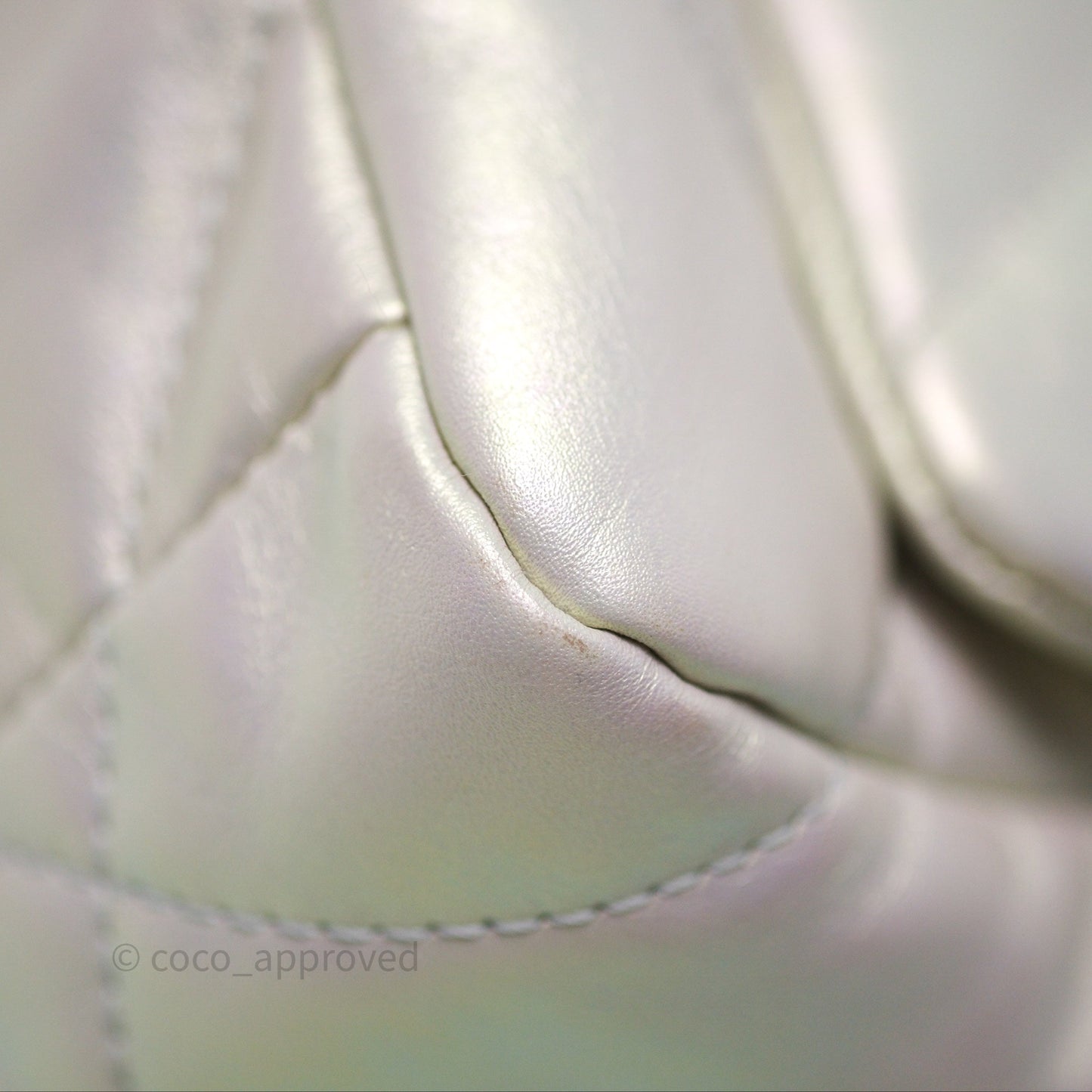 Chanel 19 Small Iridescent White Mixed Hardware