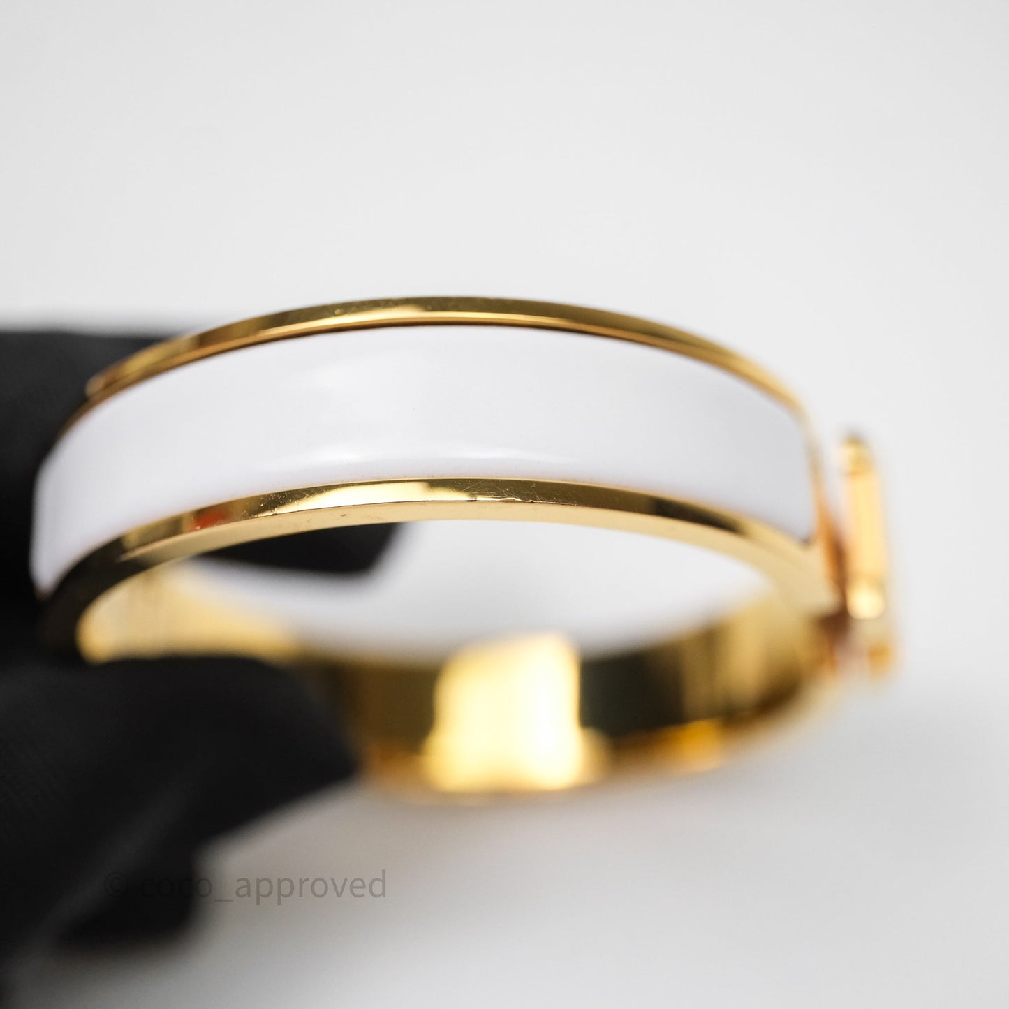 Hermès Clic H Bracelet White Gold Hardware PM