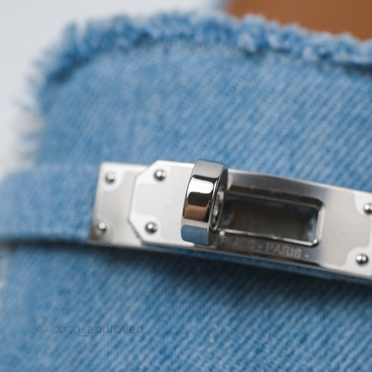 Hermès Oz Mule Denim Bleu Clair Palladium Hardware Size 37C